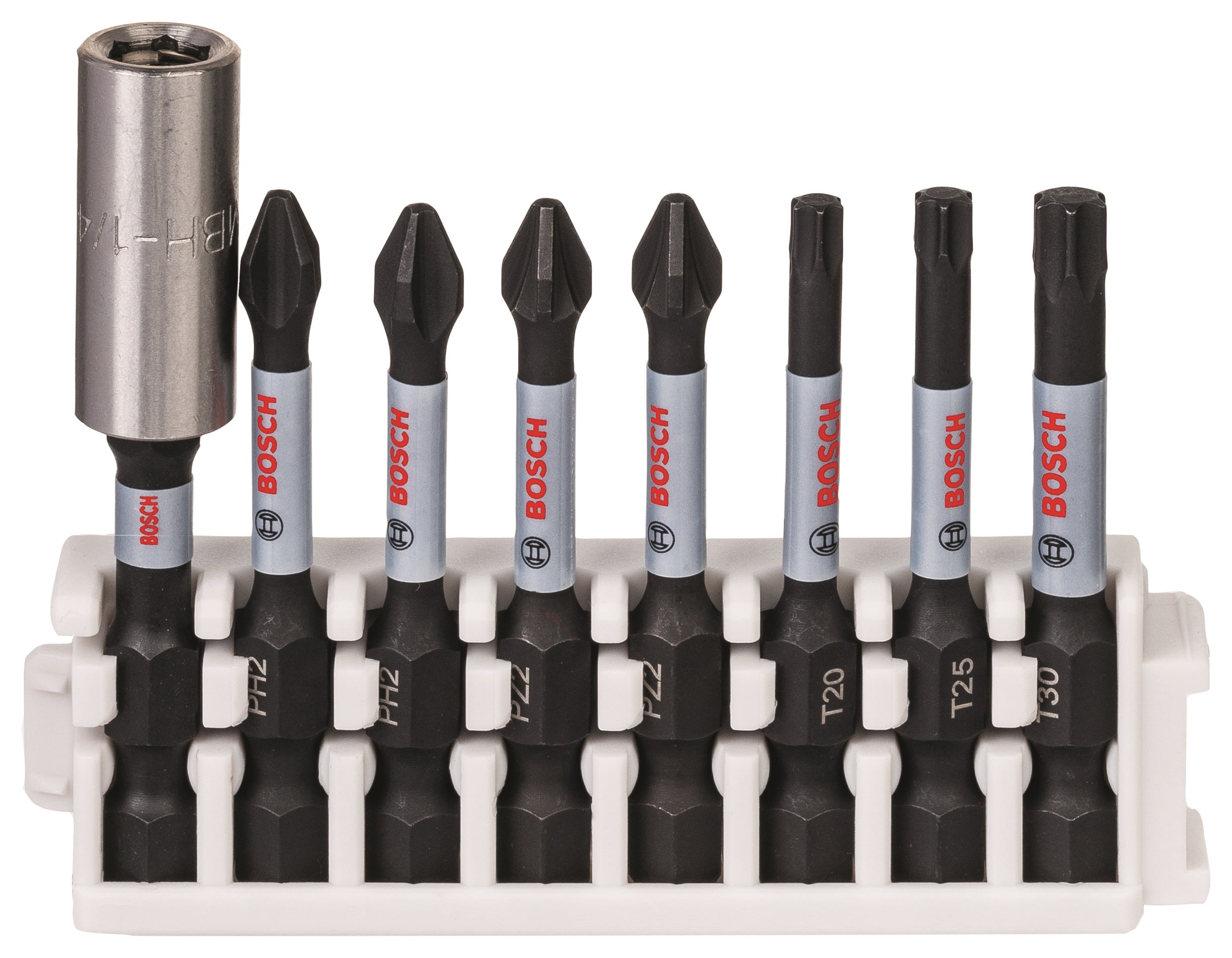 Bosch Impact Control-skruetrækker bitsæt, 8 dele, 2xPH2;2xPZ2;1xT20;1xT25;1xT30