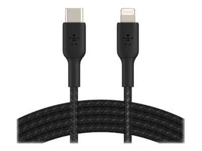Belkin BoostCharge USB-C to Lightning Cable - Braided - 2m - Black Skærmkabel CAA004BT2MBK