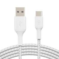 Belkin BoostCharge USB-A to USB-C Cable - Braided - 2m - White Usb Kabel Hvid CAB002BT2MWH