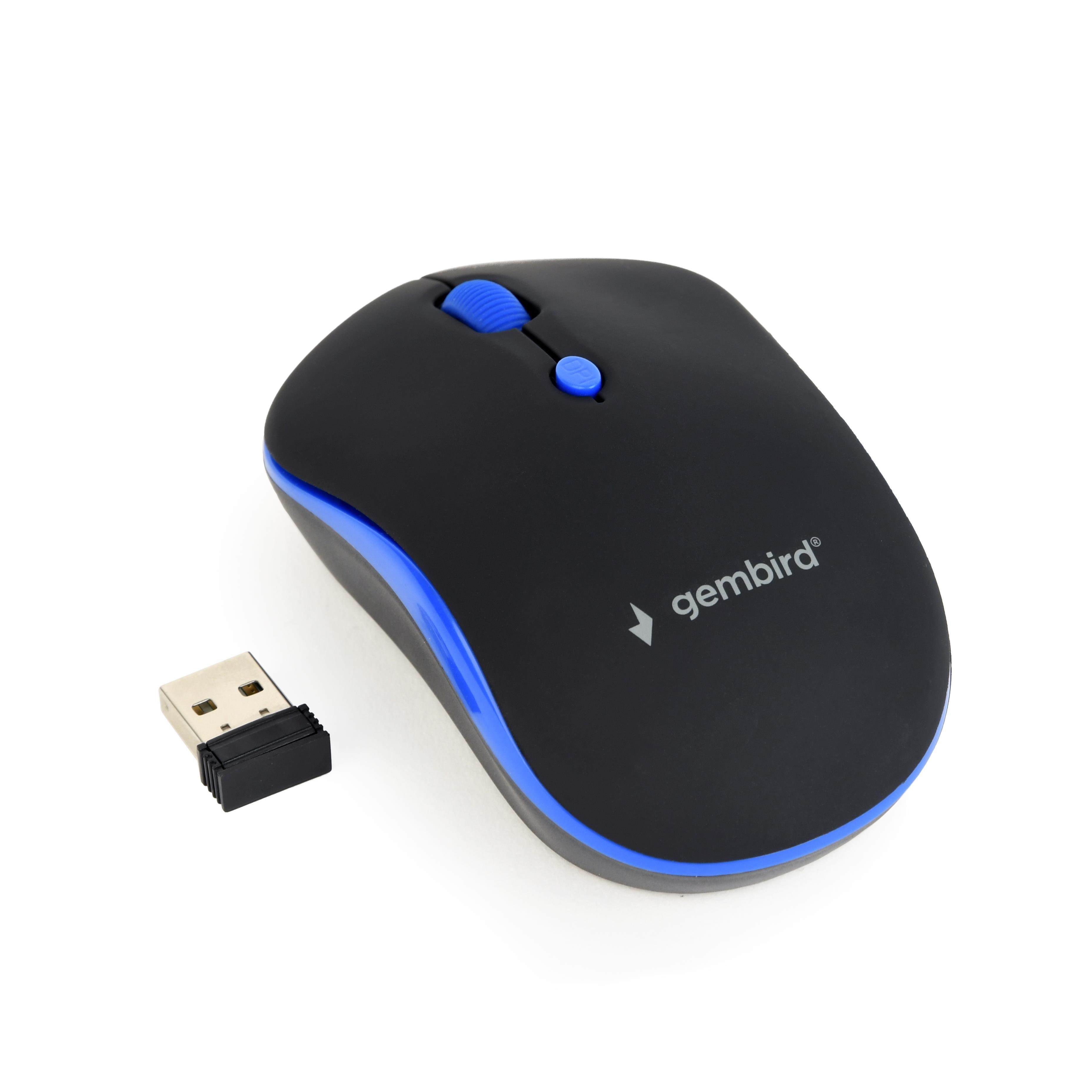 Gembird Wireless optical mouse 4B-03 - Mus - Optisk - 4 knapper - Blå Mus MUSW-4B-03-B