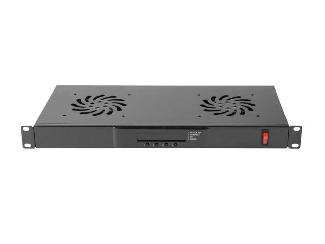 Lanberg AK-1502-B - 1U Fan Unit with LCD Rackskab