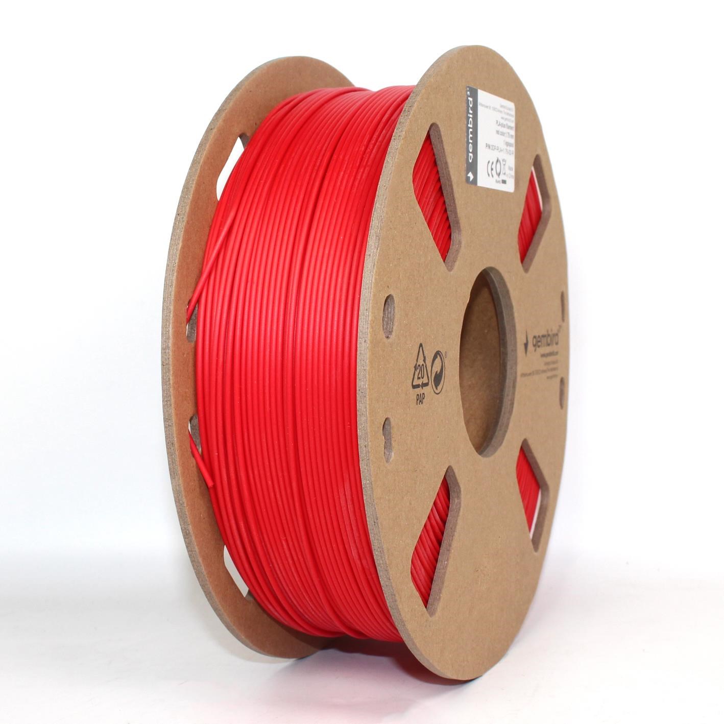 Gembird PLA+ filament - Rød - 1.75mm ø - 1 kg