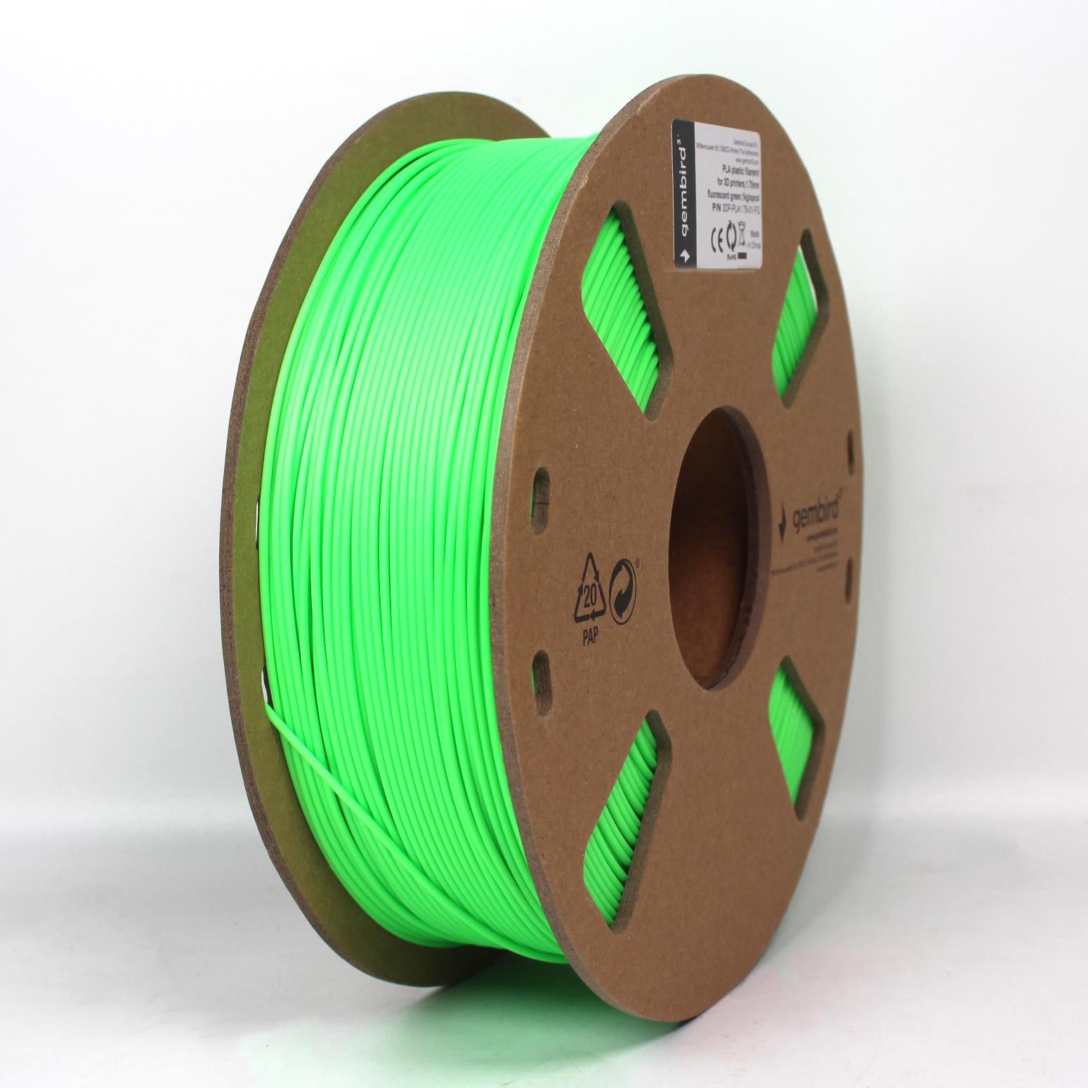 Gembird PLA filament - Neon-grøn - 1.75mm ø - 1 kg