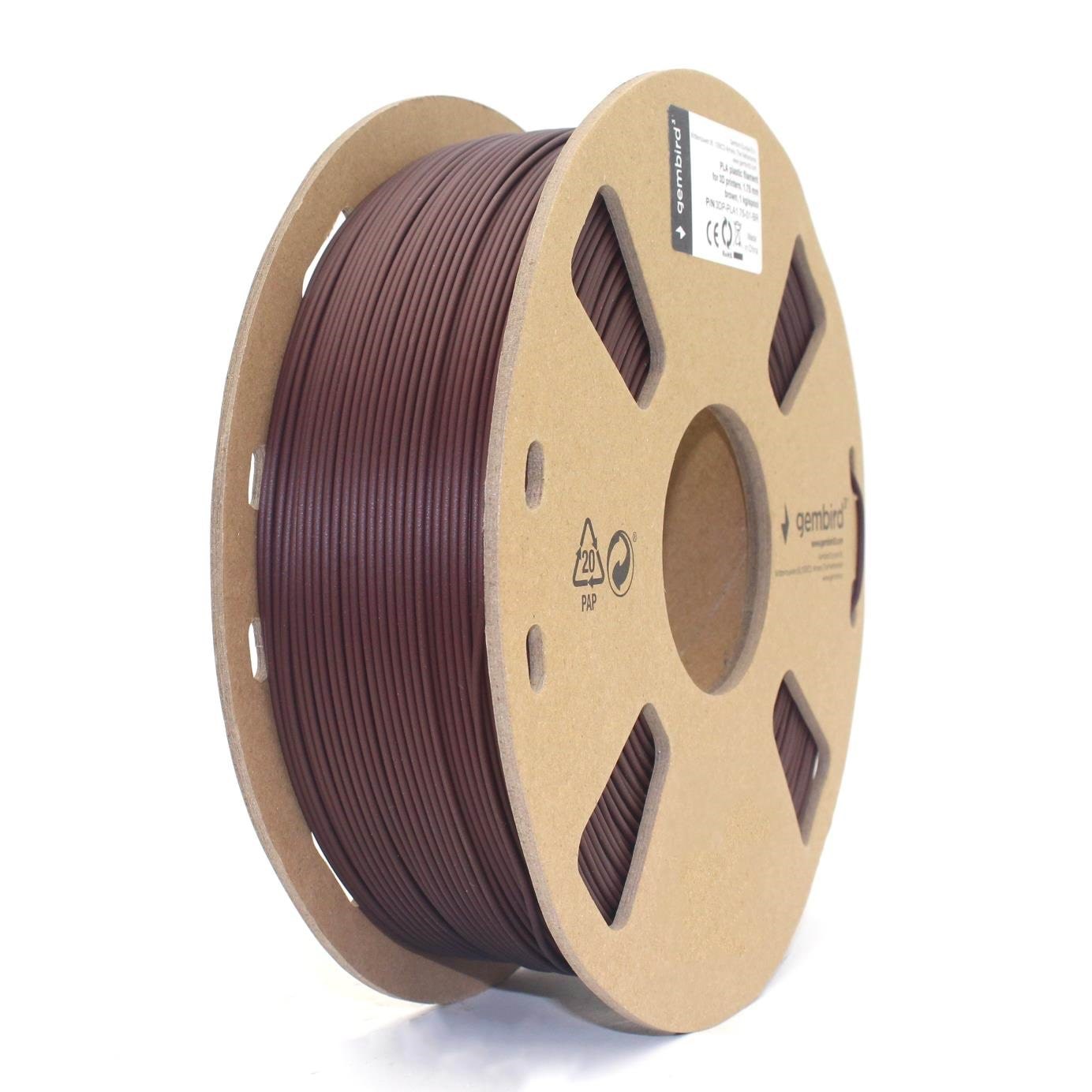 Gembird PLA filament - Brun - 1.75mm ø - 1 kg 3d Filament 3DP-PLA1.75-01-BR