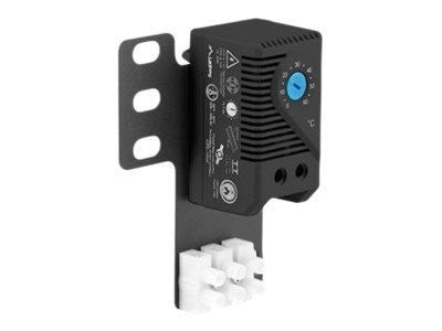 Lanberg AK-1505-B Closed Loop Thermostat 10A for Rack Cabinets with 19" Ear and Terminal Block Black