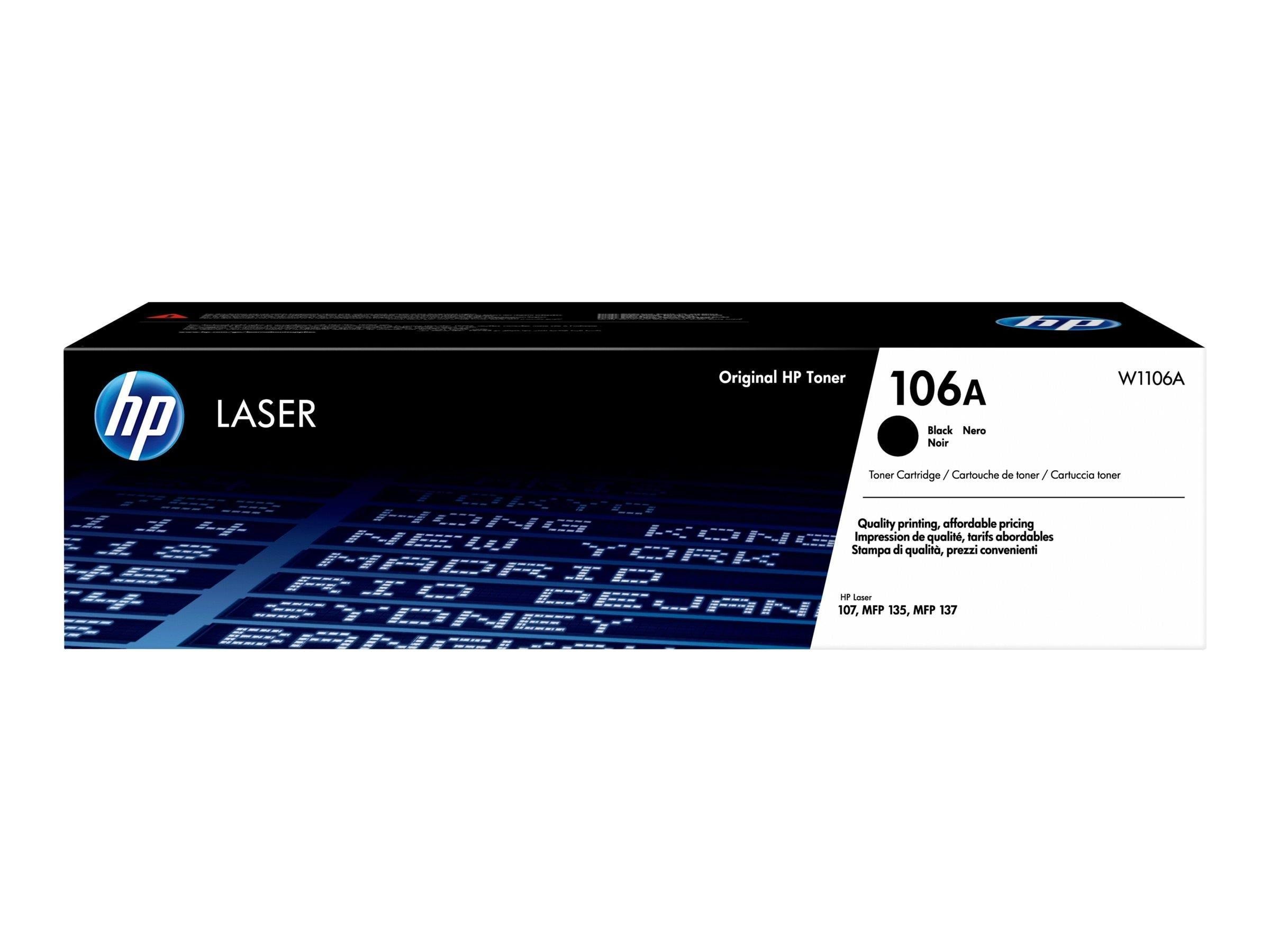 HP 106A / W1106A Black Toner Printerpatron Og Toner Sort