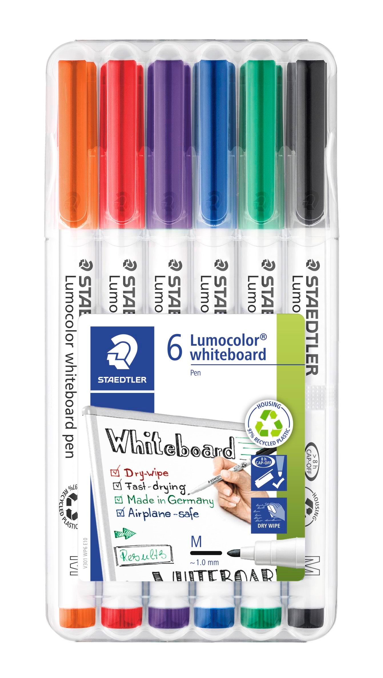 Stædtler Lumocolor WB-marker 1,0mm 6 ass./boks Tegneværktøj 301 WP6