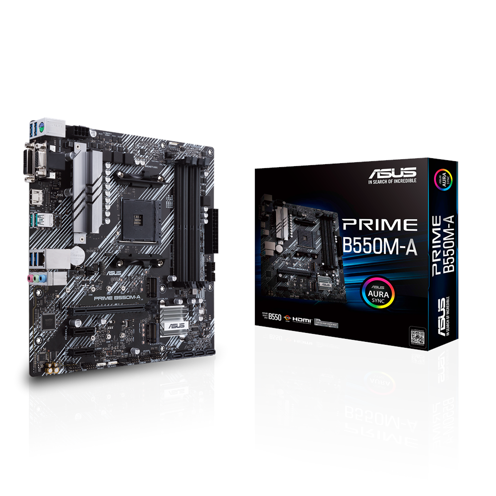 ASUS PRIME B550M-A Bundkort - AMD B550 - AMD AM4 - DDR4 RAM - Micro-ATX Bundkort 90MB14I0-M0EAY0