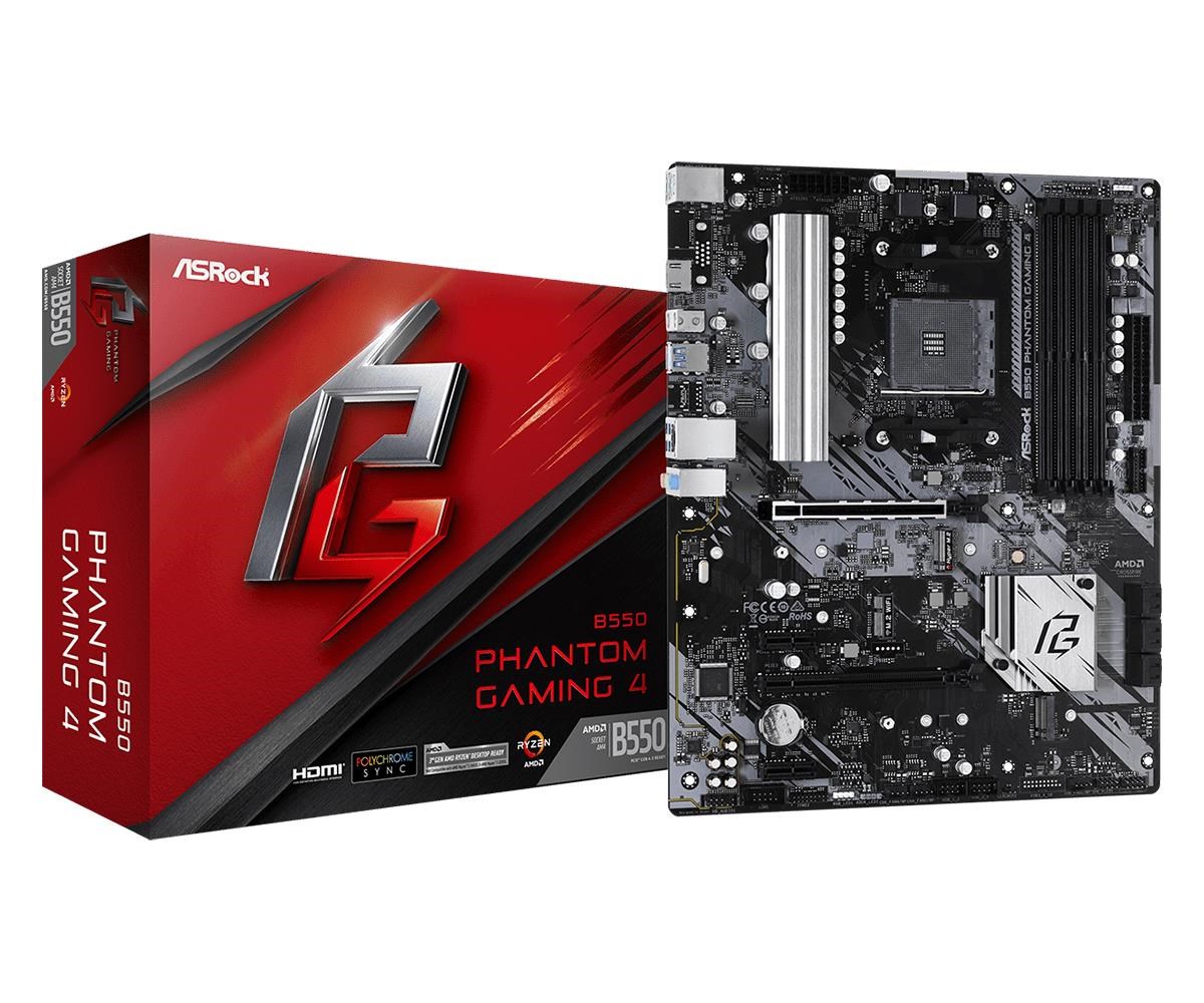 ASRock B550 PHANTOM GAMING 4 Bundkort - AMD B550 - AMD AM4 - DDR4 RAM - ATX