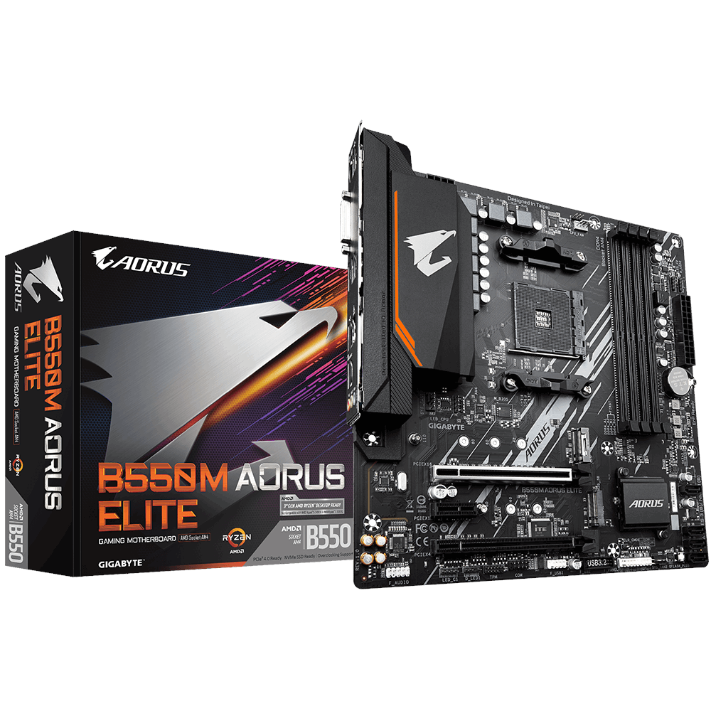 GIGABYTE B550M AORUS ELITE Bundkort - AMD B550 - AMD AM4 - DDR4 RAM - Micro-ATX Bundkort
