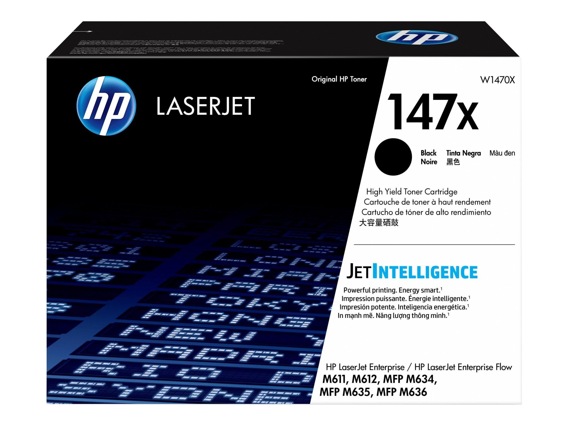 HP 147X / W1470X High Capacity Black Toner Printerpatron Og Toner Sort