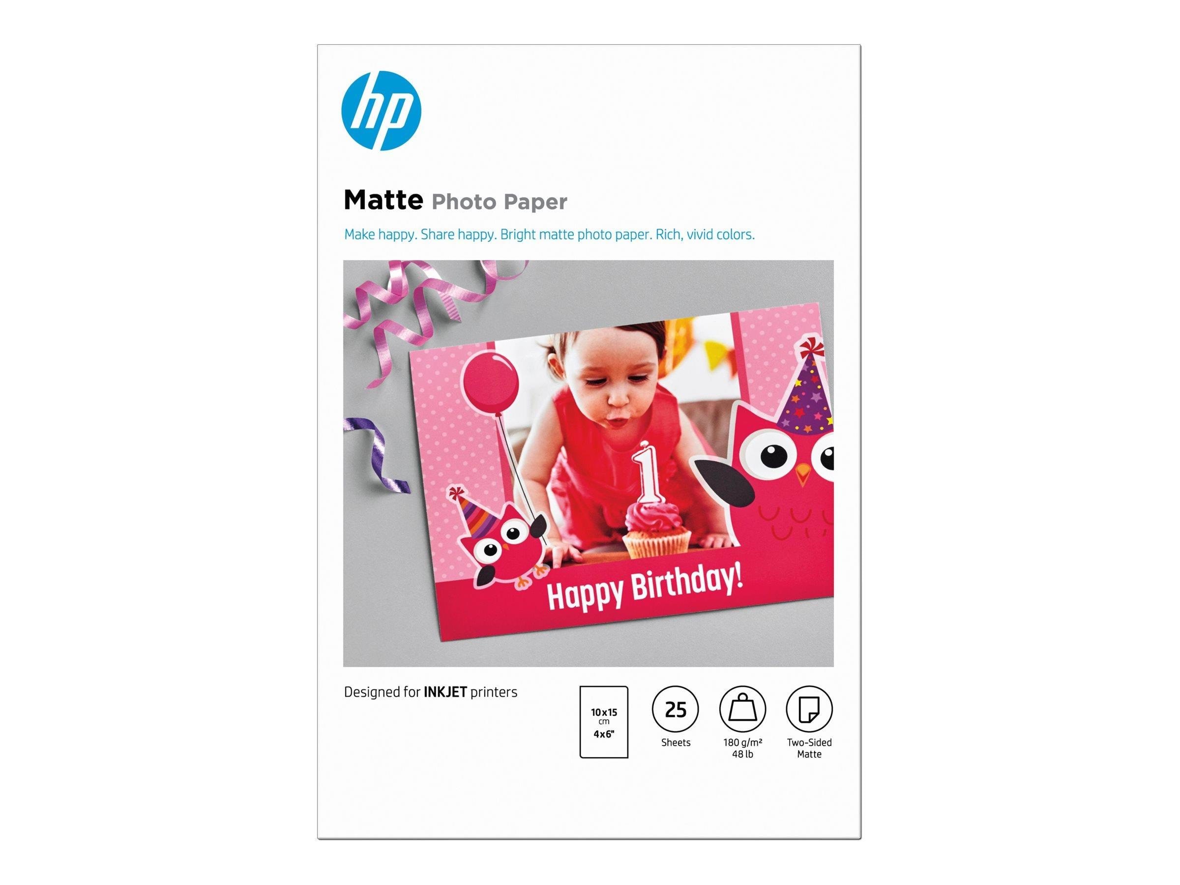 HP Matte FSC Photo Paper 4x6 25 sheets Fotopapir 7HF70A