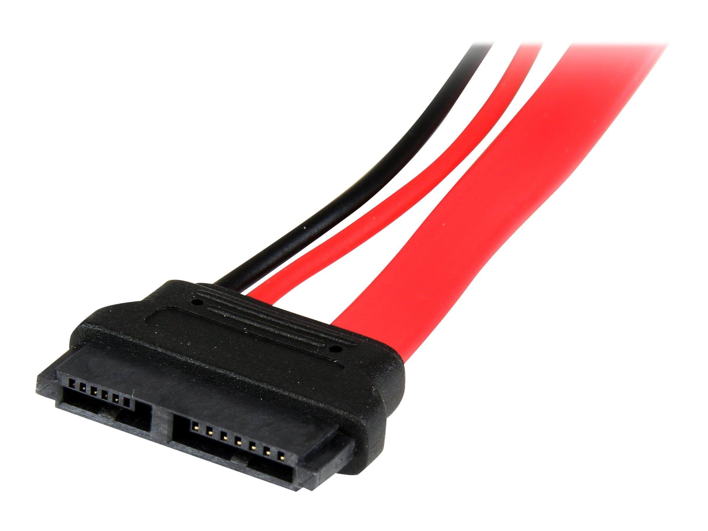 StarTech.com 6in Slimline SATA to SATA Adapter with Power - Slim SATA (F) to SATA (M) - Slimline Serial ATA to SATA (SLSATAADAP6) - SATA adapter