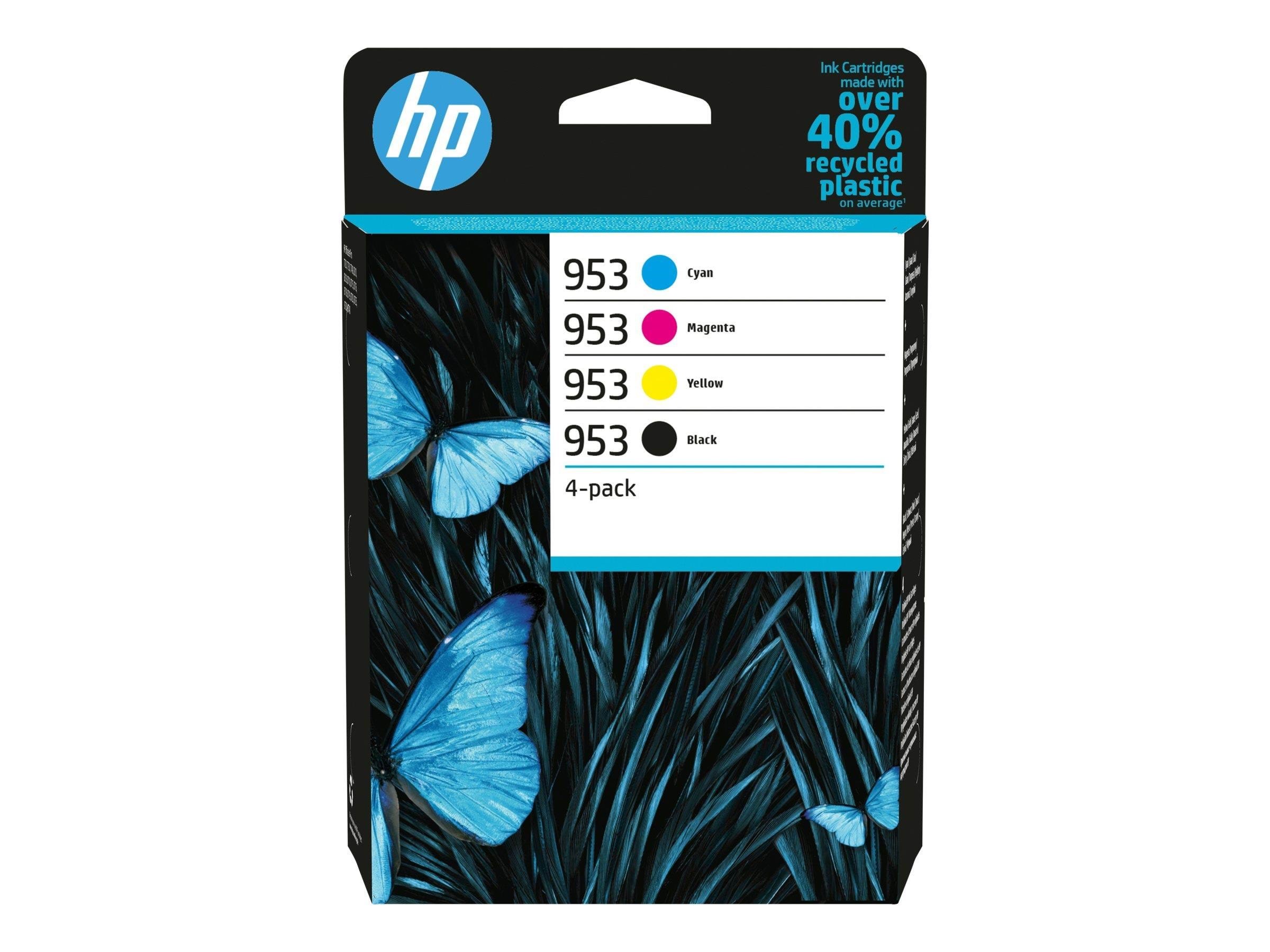 HP 953 / 6ZC69æ 4-Pack (Black Magenta Cyan Yellow) Printerpatron Og Toner