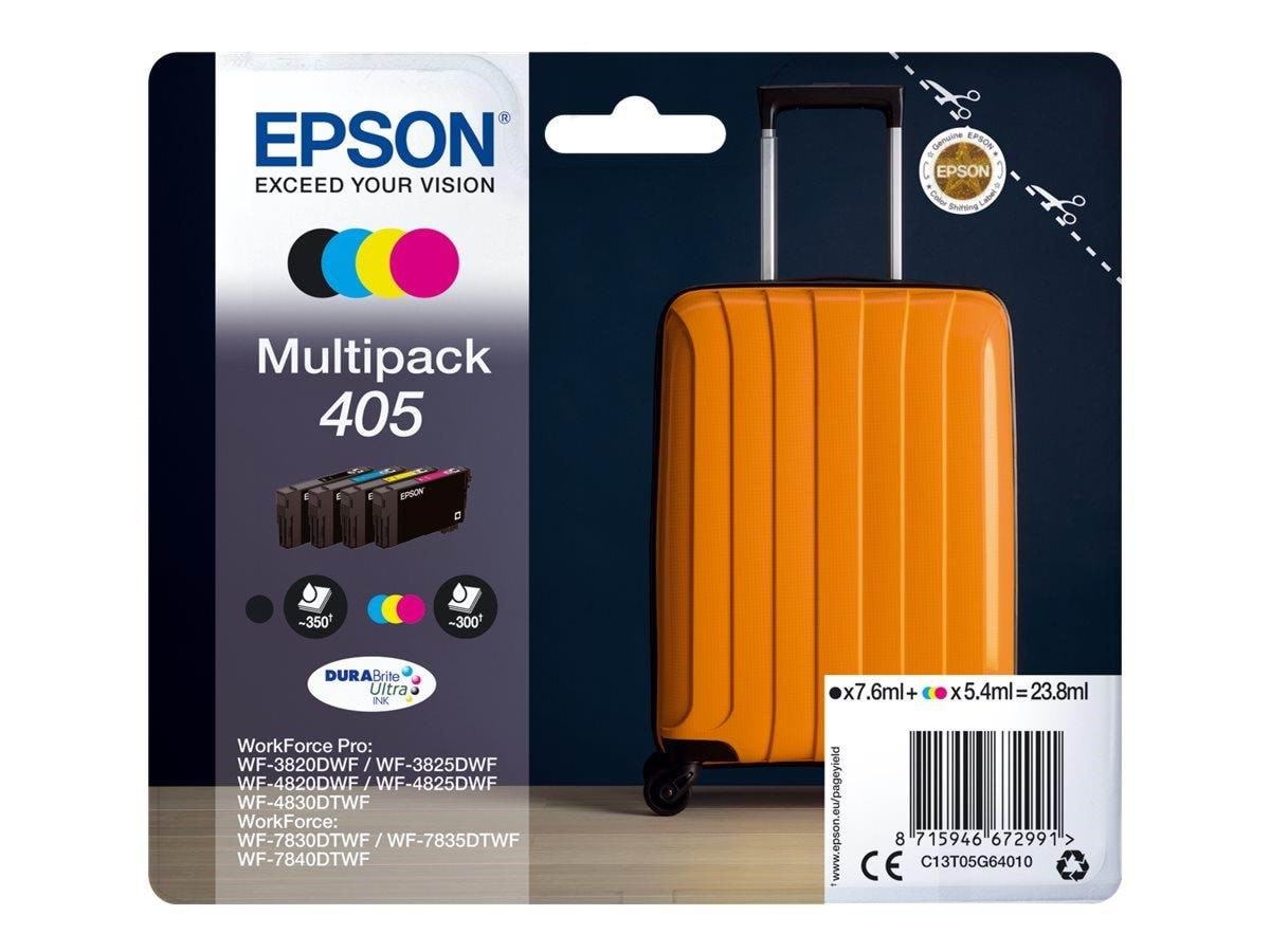 Epson 405 / C13T05G64010 4-Pack Black Yellow Cyan Magenta Printerpatron Og Toner