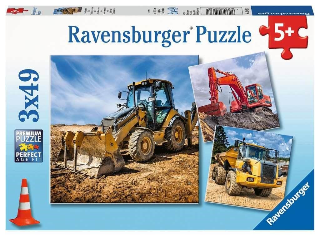 Ravensburger Digger At Work! 3x49P 2D Puslespil