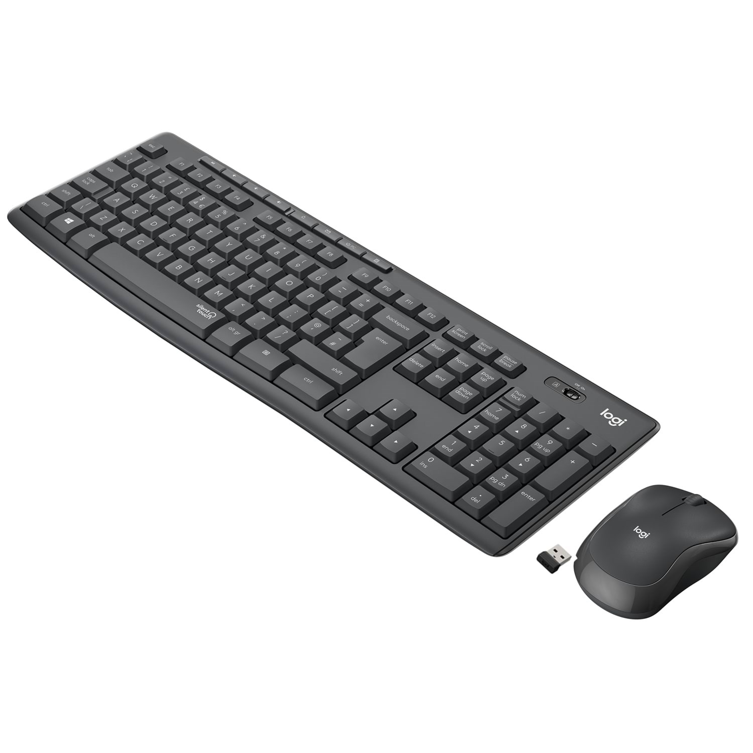 Logitech MK295 Silent Wireless Combo - Graphite - ND - Tastatur & Mus sæt - Nordisk - Sort Tastatur 920-009810