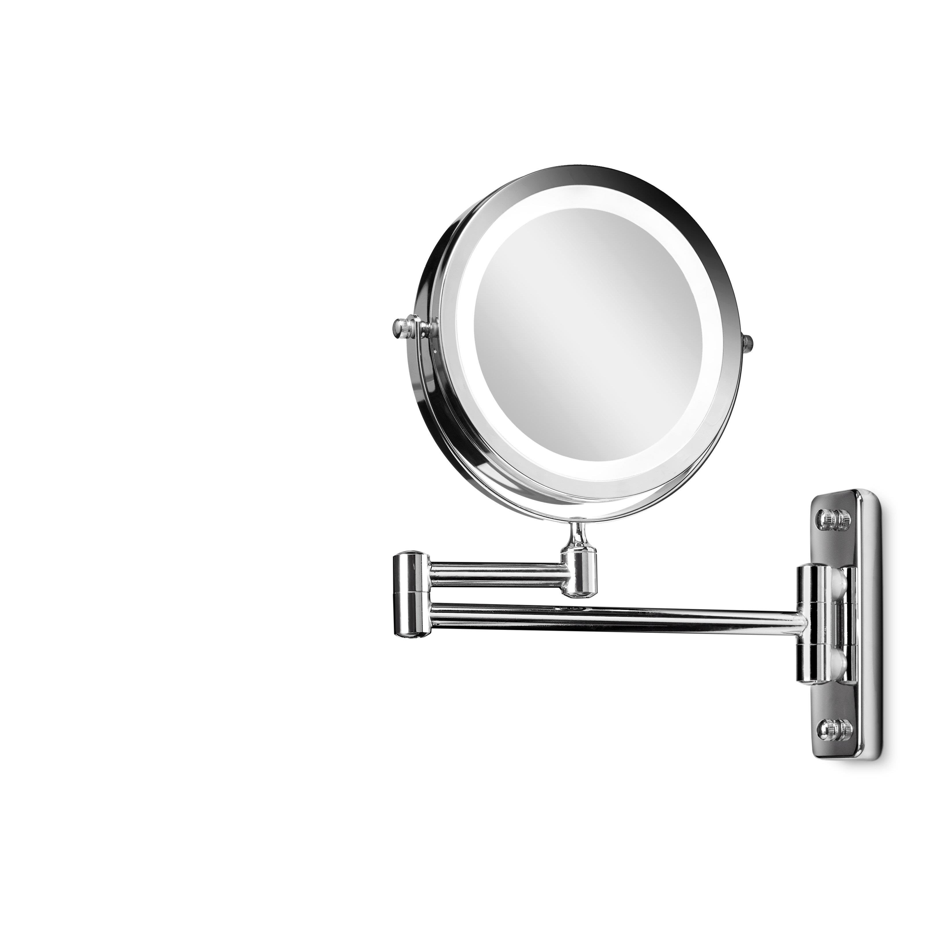 Gillian Jones LED Wall double sided mirror in silver x 10 magnifying Makeupspejl 10246