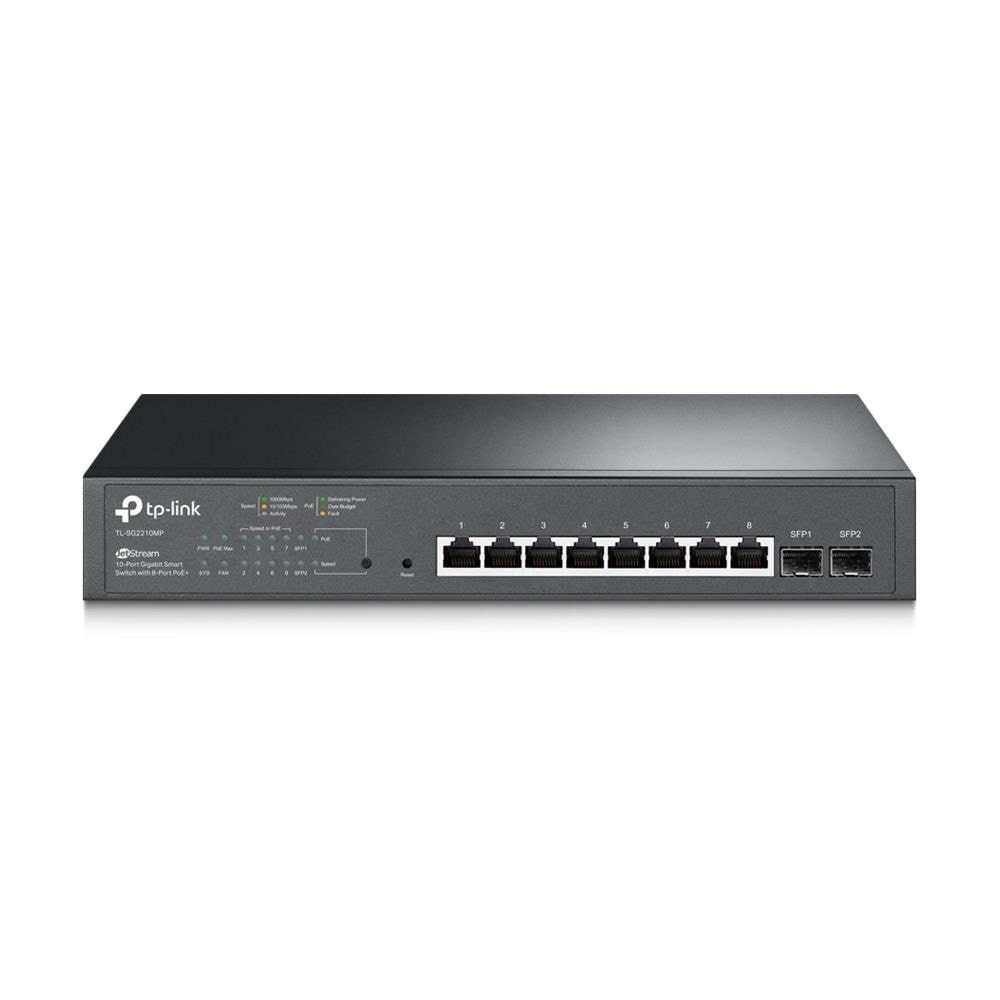 TP-Link TL-SG2210MP JetStream 10-Port Gigabit Smart Switch with 8-Port PoE+ (150W) Switch