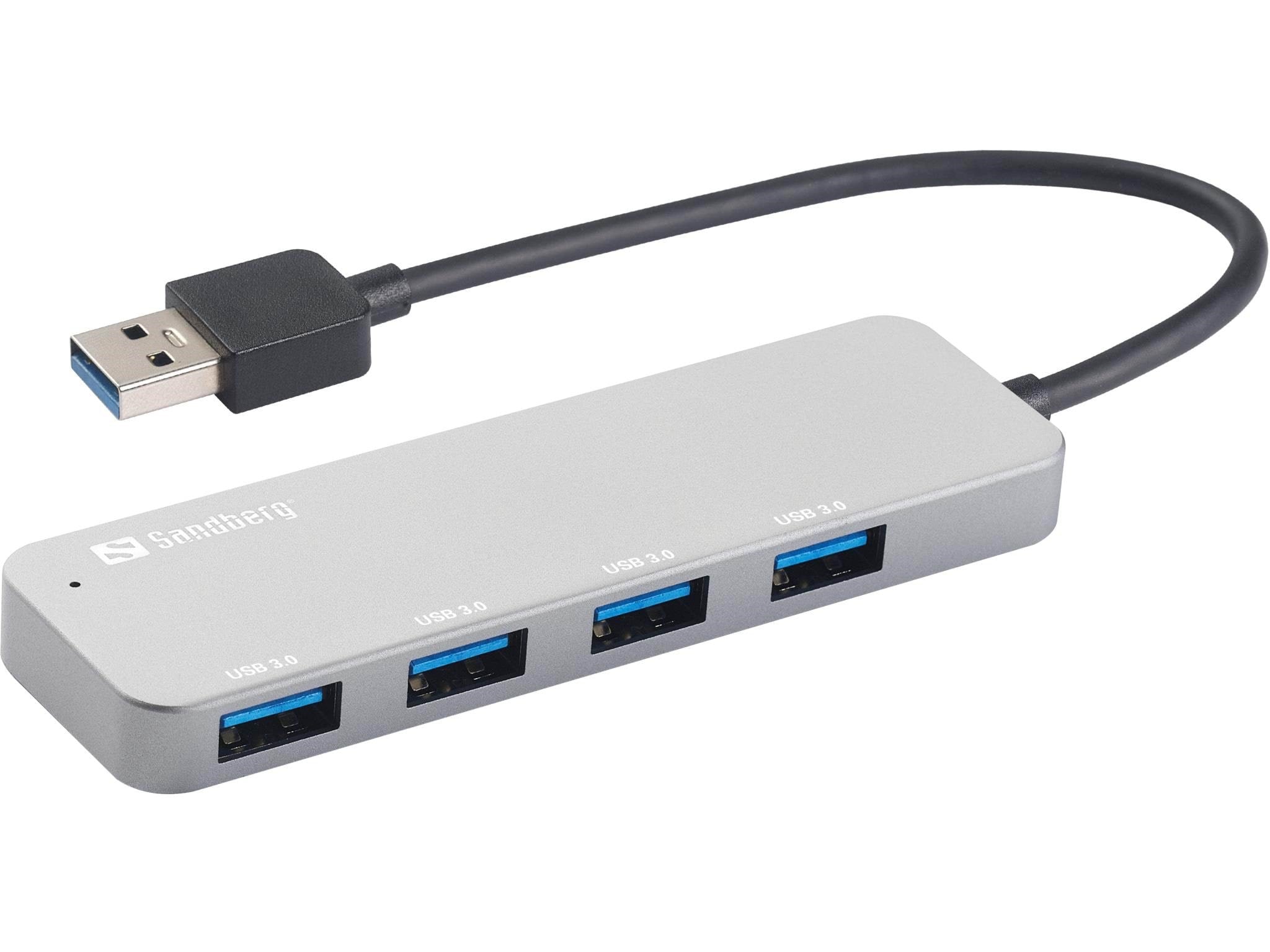 Sandberg 4-Port USB 3.0 Hub USB hub - USB 3.0 - 4 ports - Sølv Usb Hub 333-88