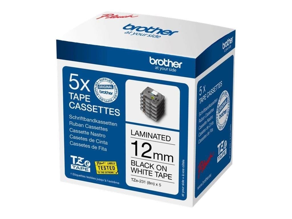 Brother TZe 231 - Black on white - Roll (1.2 cm x 8 m) Fotopapir TZE231M5