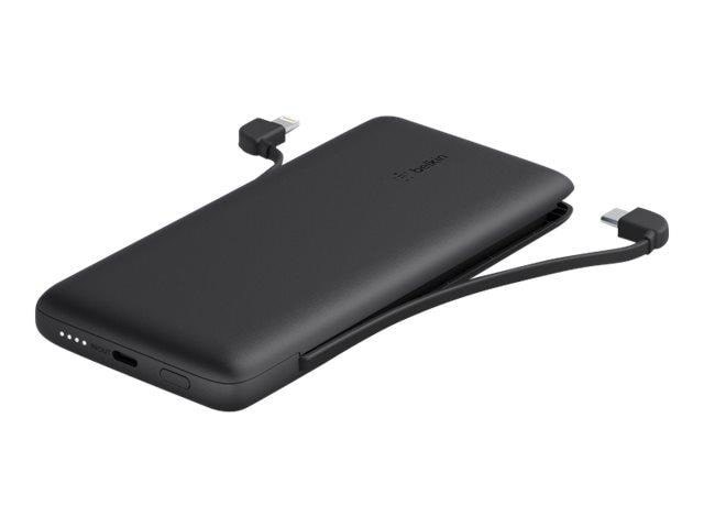 Belkin 10K PD Power Bank with Integrated Cables - 10000 mAh Powerbank Sort BPB006BTBLK