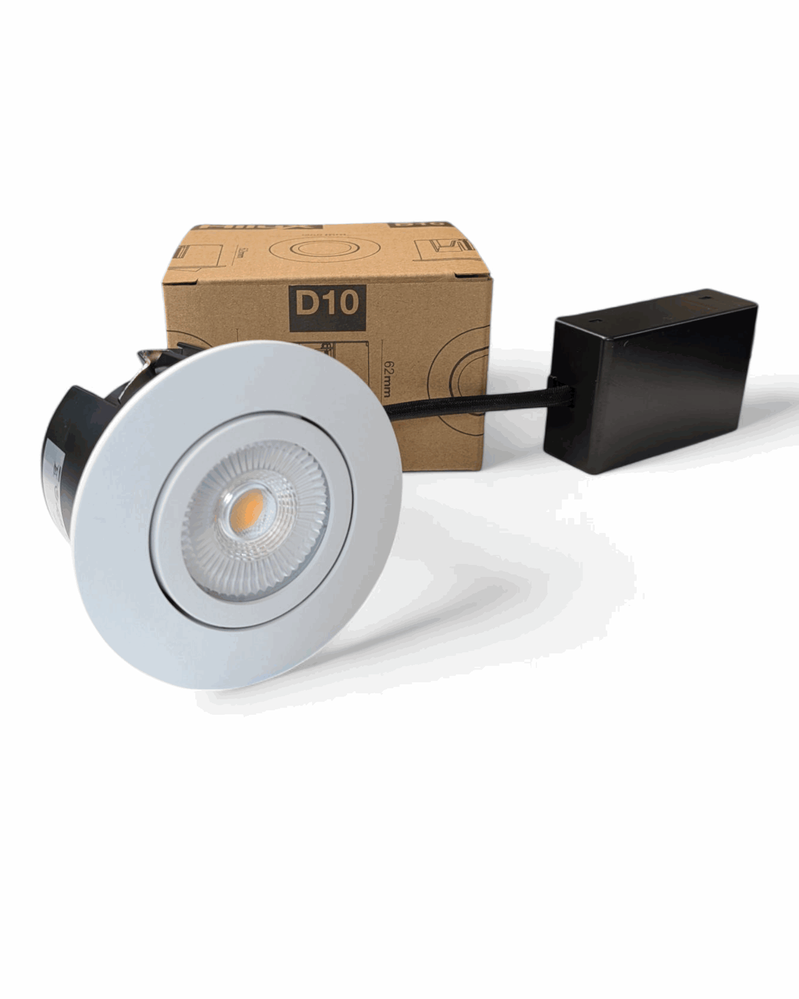 HiluX D10 indbygningsspot GU10, Mat hvid Lampe 5714255000924