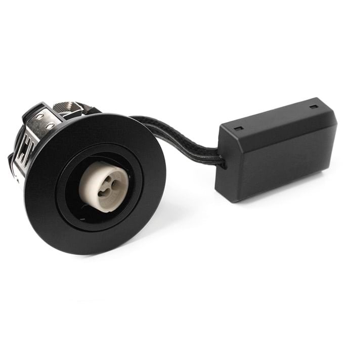 HiluX D10 indbygningsspot GU10, Mat sort Lampe 5714255000948