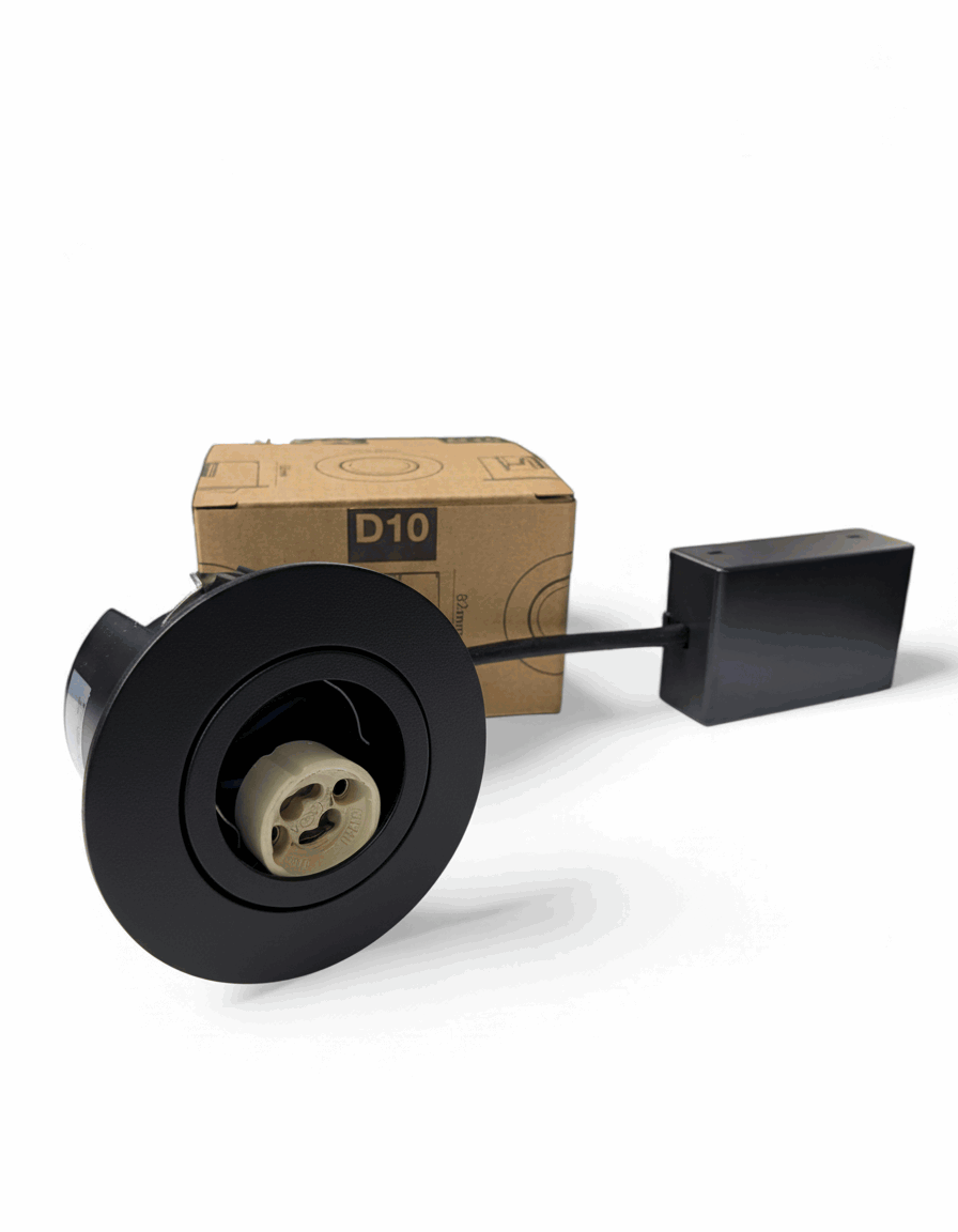 HiluX D10 udendørs indbygningsspot GU10, Mat sort Lampe 5714255001297