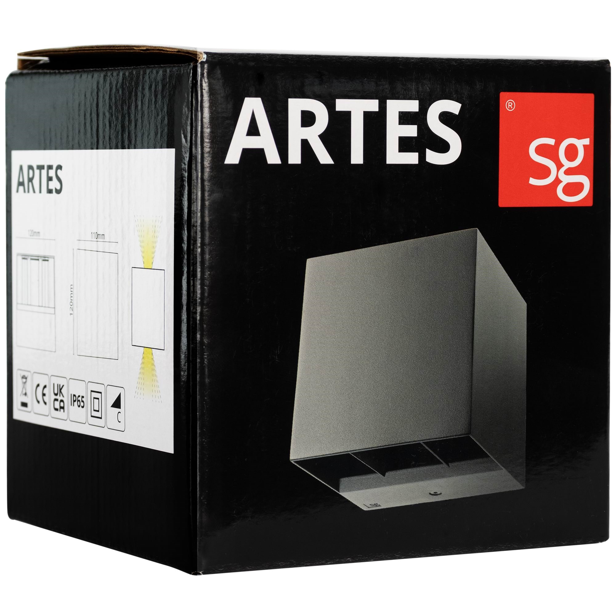 SG Armaturen Artes udendørs væglampe 8W LED 3000K, sort Lampe 641707