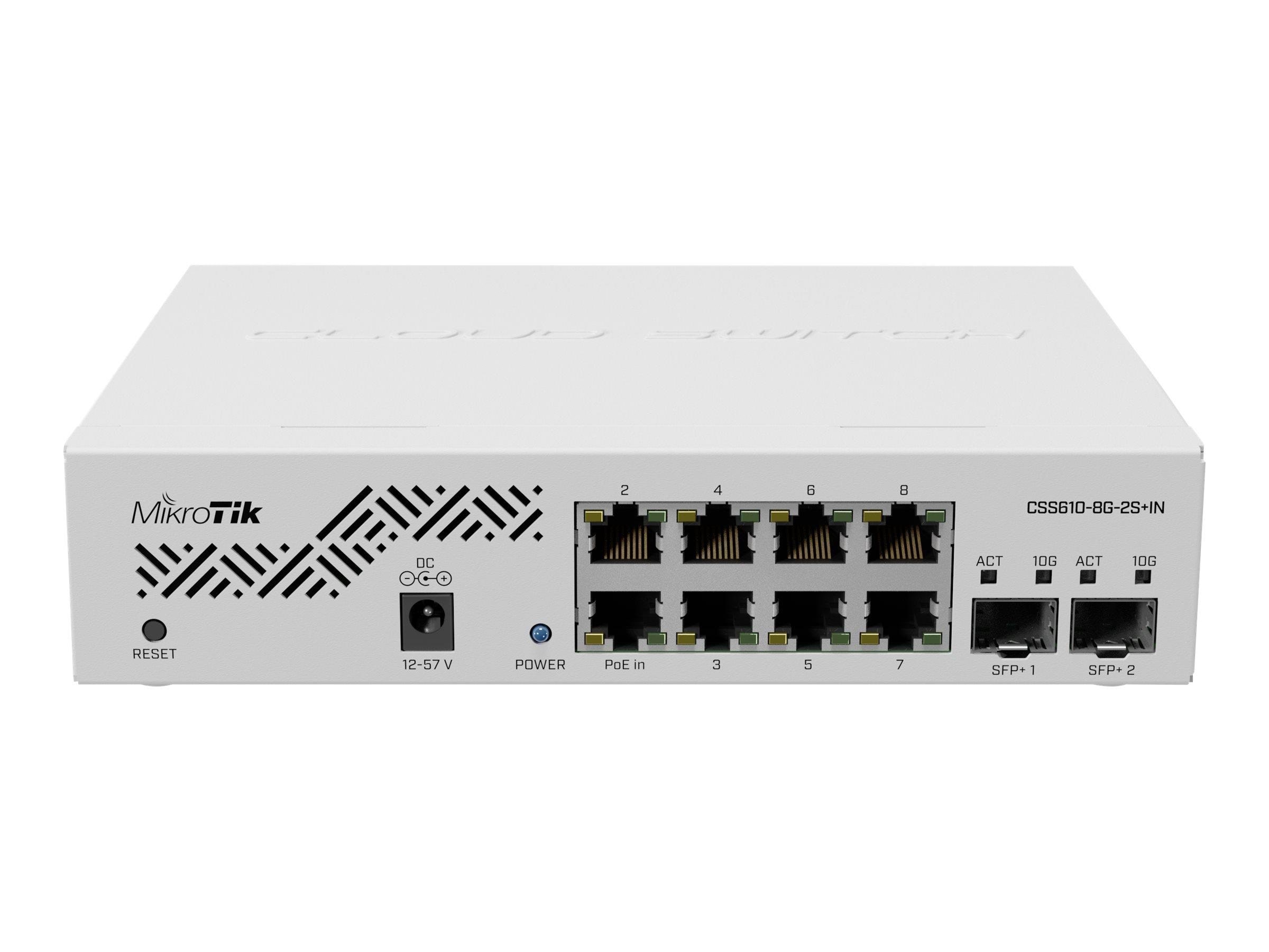 MikroTik CSS610-8G-2S+IN Cloud Smart 10-Port Switch (8x 1G RJ45 / 2x 10G SFP+) Switch