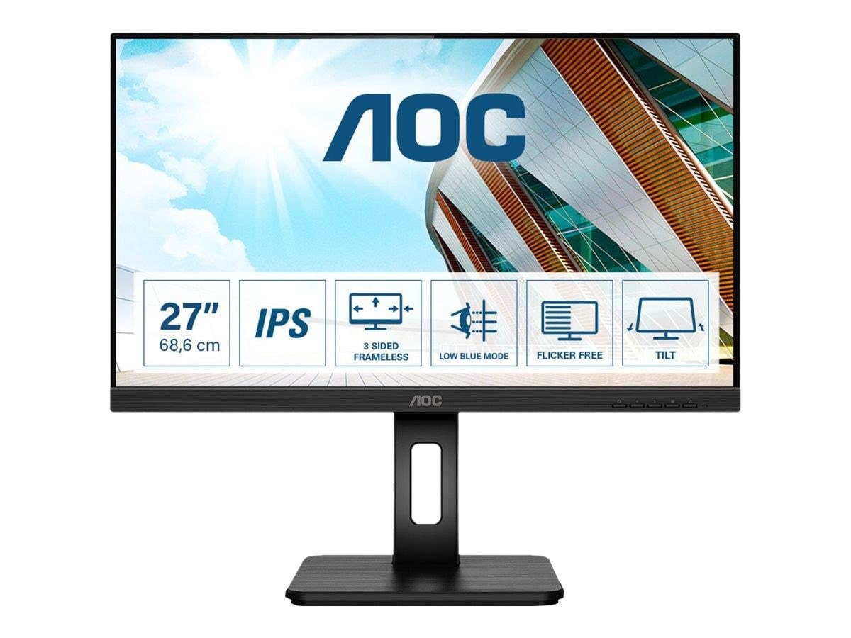27" AOC 27P2Q - 1920x1080 (FHD) - 75Hz - IPS Computerskærm Black