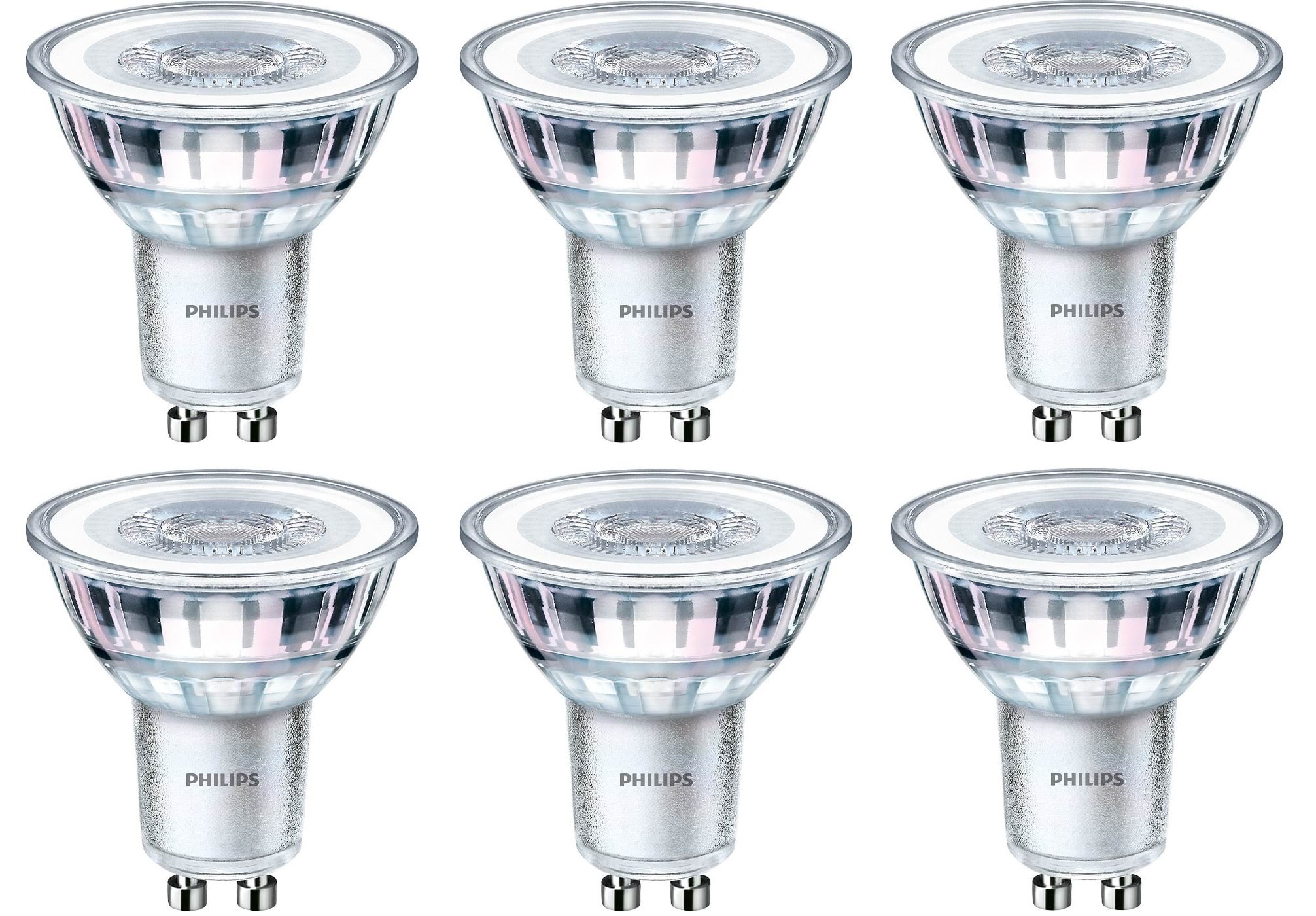 Philips LED pære Classic Spot 4,6W/827 (50W) 36° 6-pak GU10 Lyskilde 929001215233