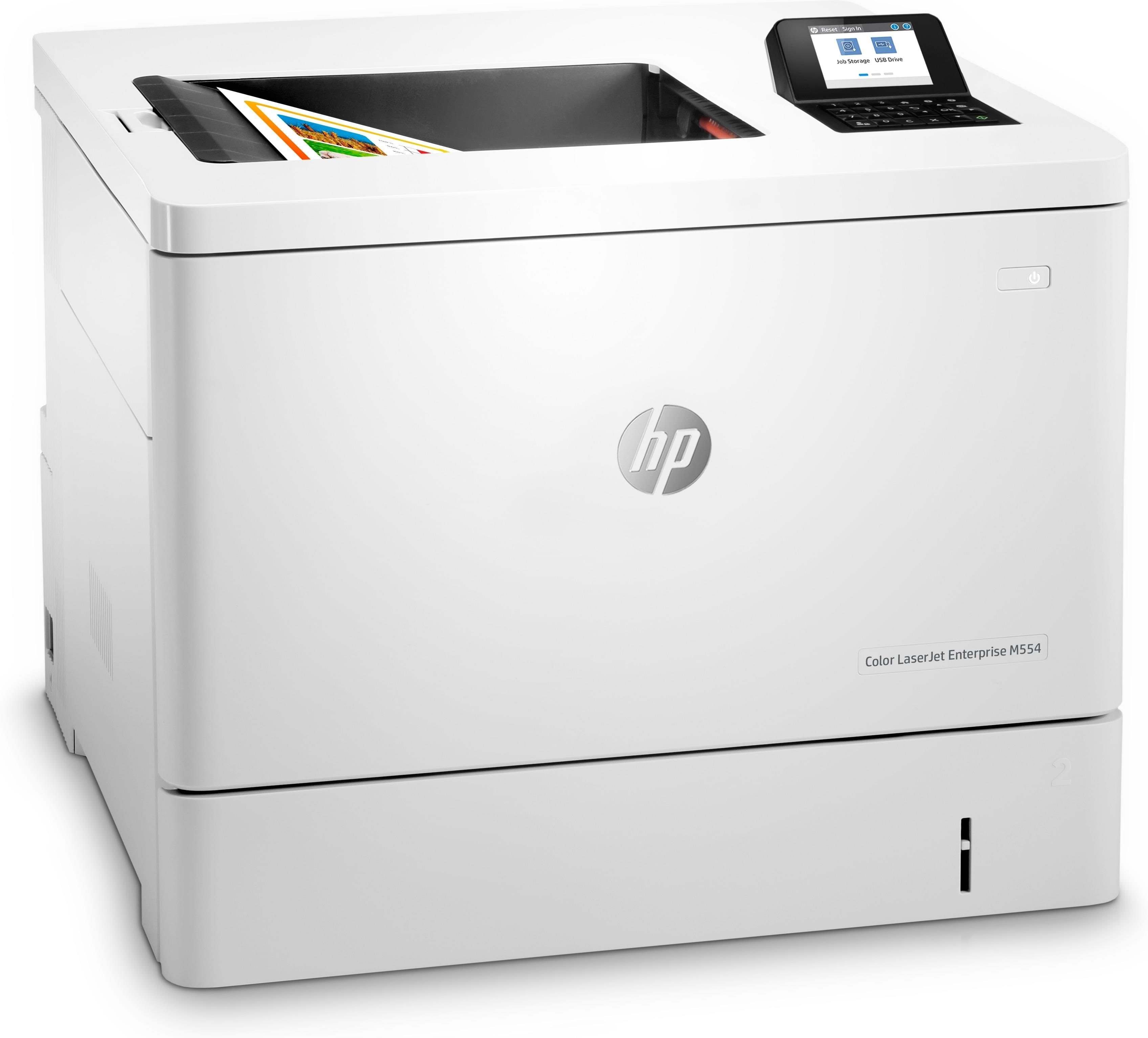 HP LaserJet Enterprise M554dn Color Laser Printer - Farve - Laser Printer 7ZU81A#B19