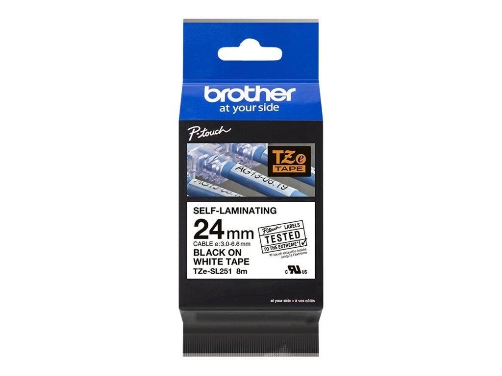 Brother TZe SL251 - black on white - Roll (2.4 cm x 8 m) Fotopapir TZeSL251