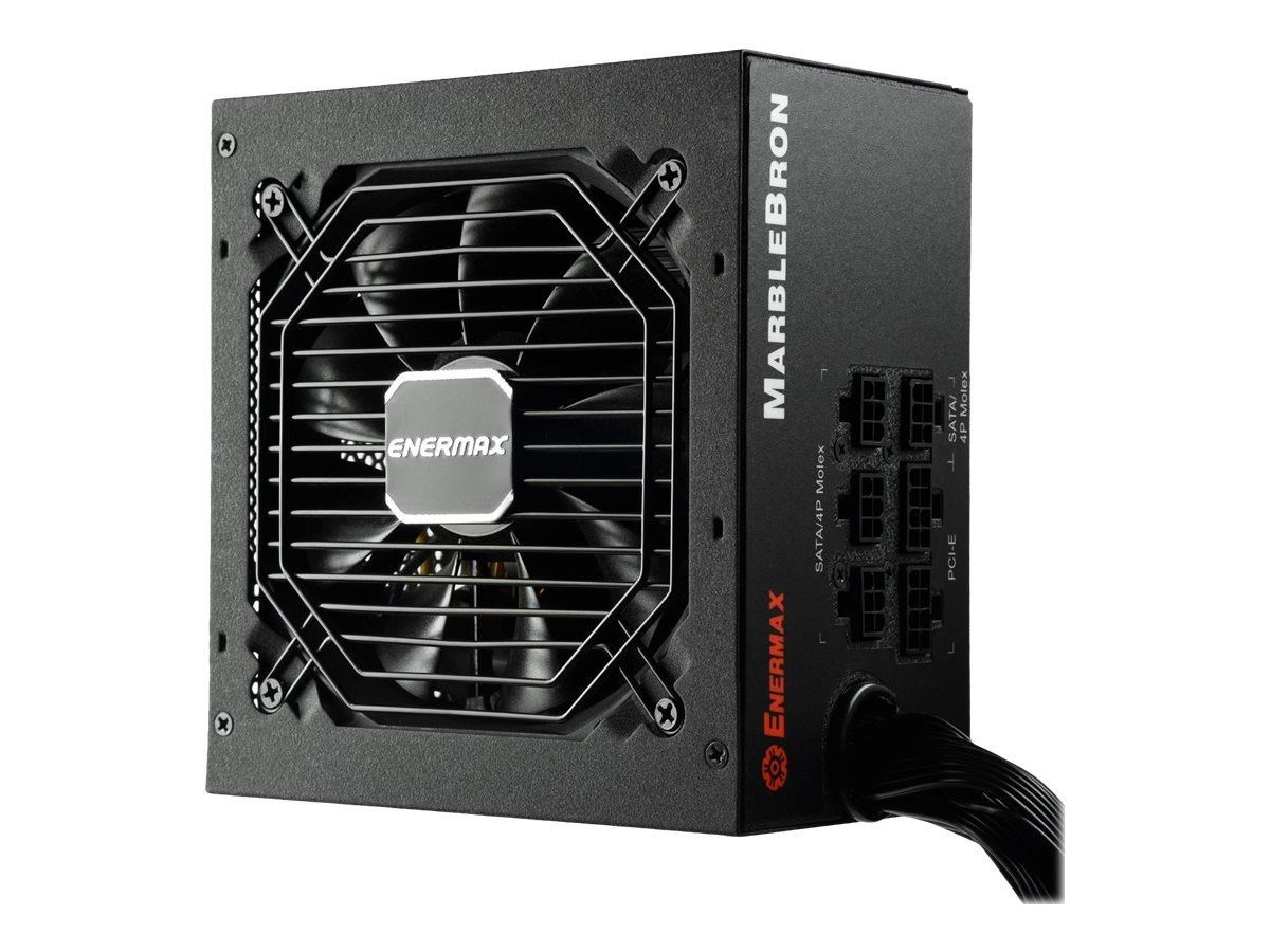 Enermax MarbleBron Strømforsyning - 650 Watt - 120 mm - ATX 2.4 - 80 Plus Bronze certified Strømforsyning Sort EMB650AWT