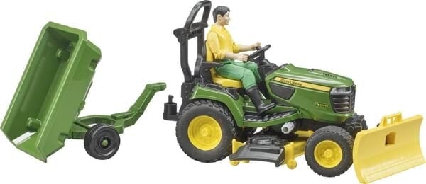 Bruder Bworld John Deere Lawn Tractor with trailer and gardener Legetøjsbil 62104