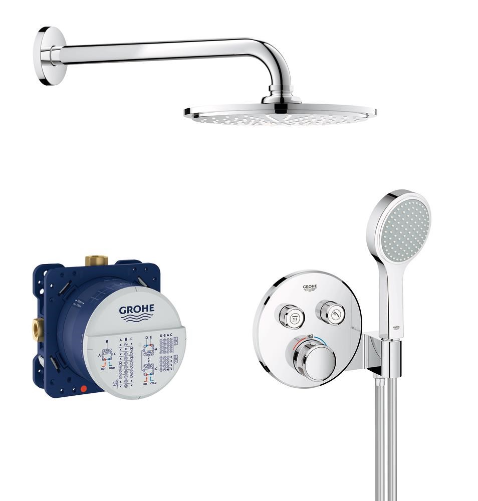 Grohe Grohtherm SmartControl Brusesæt med hovedbruser, krom Bruser 34743000