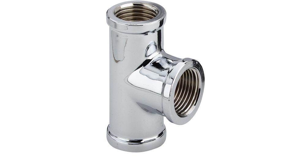 Viega T-stykke 1/2" messing forkromet Gevindfittings 105525