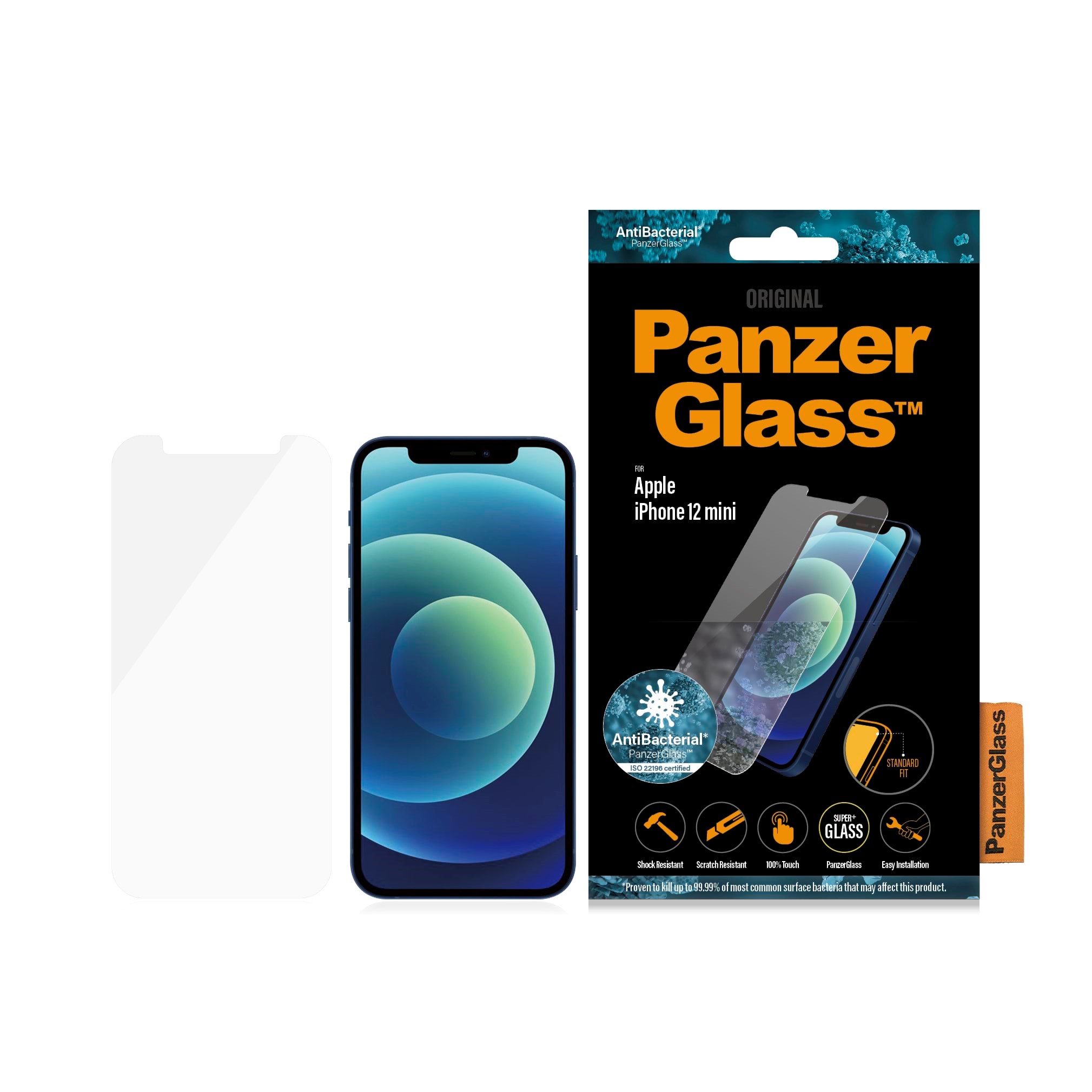 PanzerGlass Screen Protector Apple iPhone 12 Mini | Standard Fit Beskyttelsesglas PANZER2707