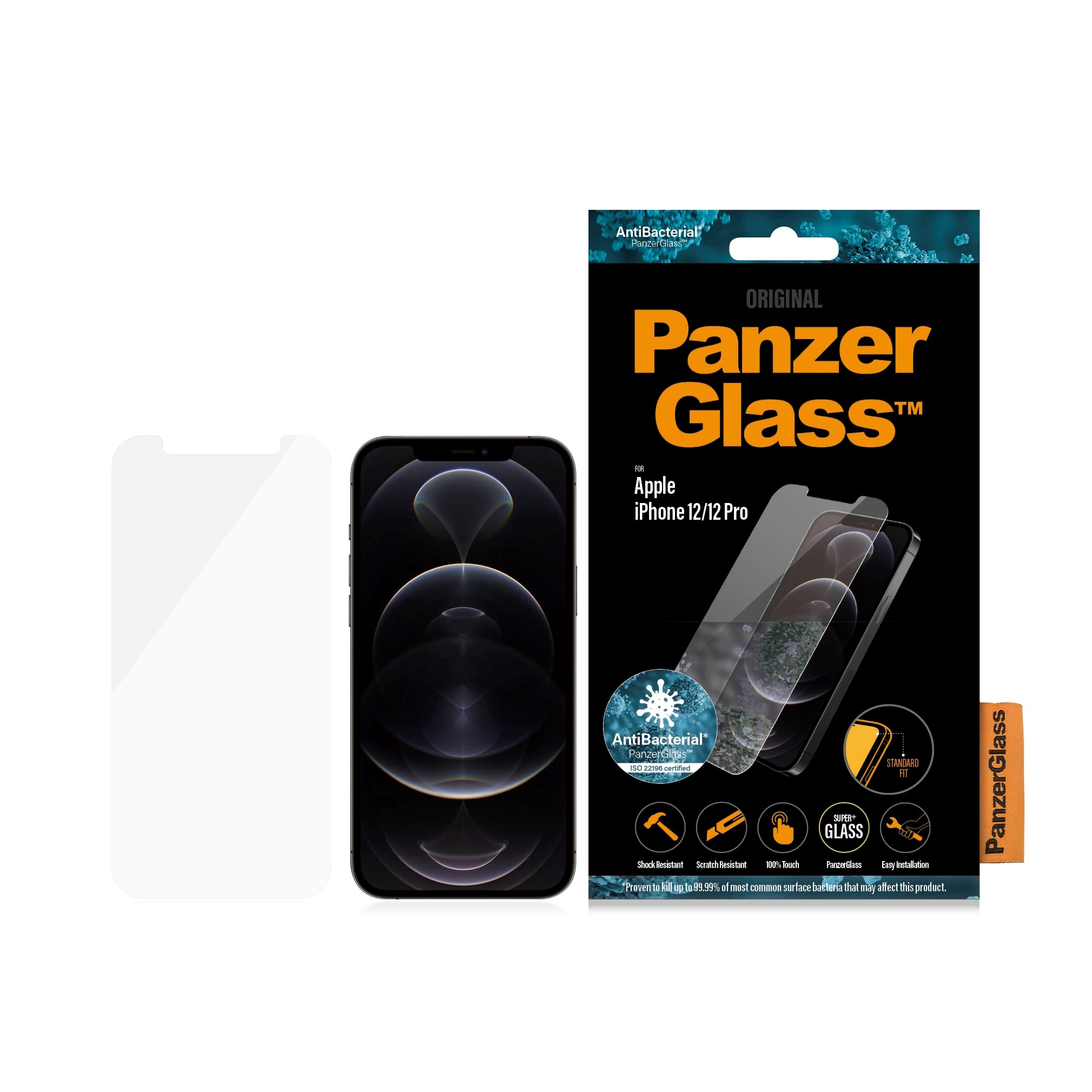 PanzerGlass Screen Protector Apple iPhone 12 | 12 Pro | Standard Fit Beskyttelsesglas PANZER2708