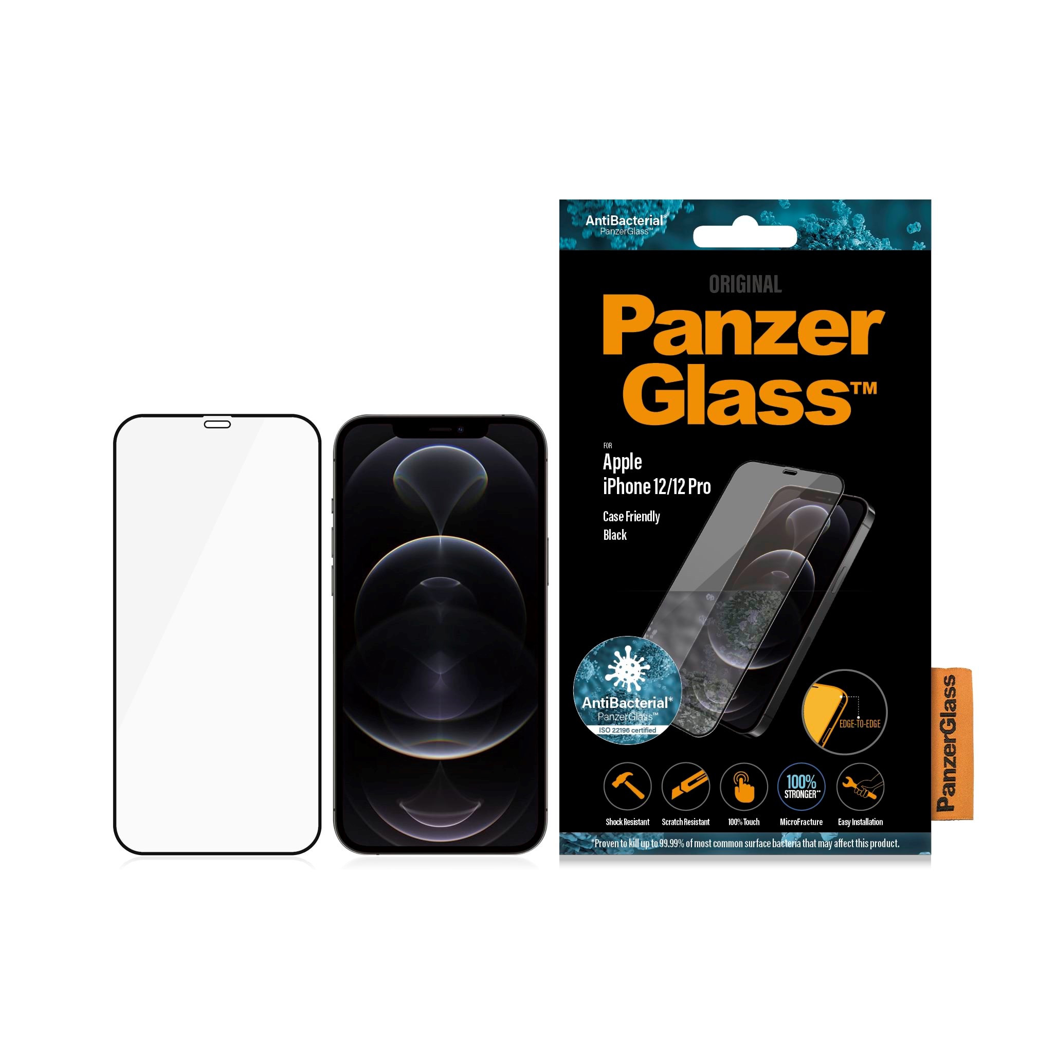 PanzerGlass Screen Protector Apple iPhone 12 | 12 Pro | Edge-to-Edge Beskyttelsesglas PANZER2711