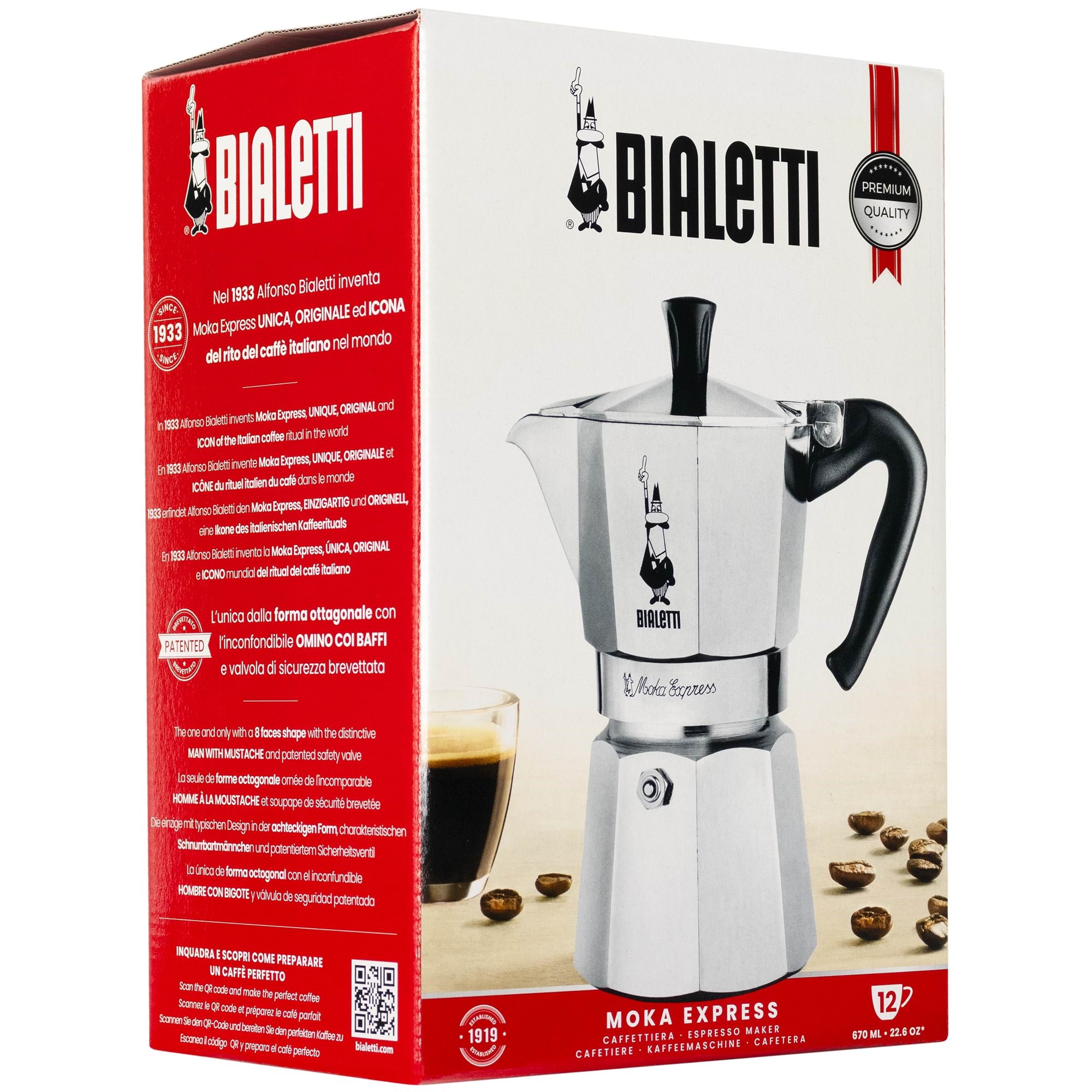 Bialetti Moka Express 12 cups Kaffemaskine Sølv 0001166/X2