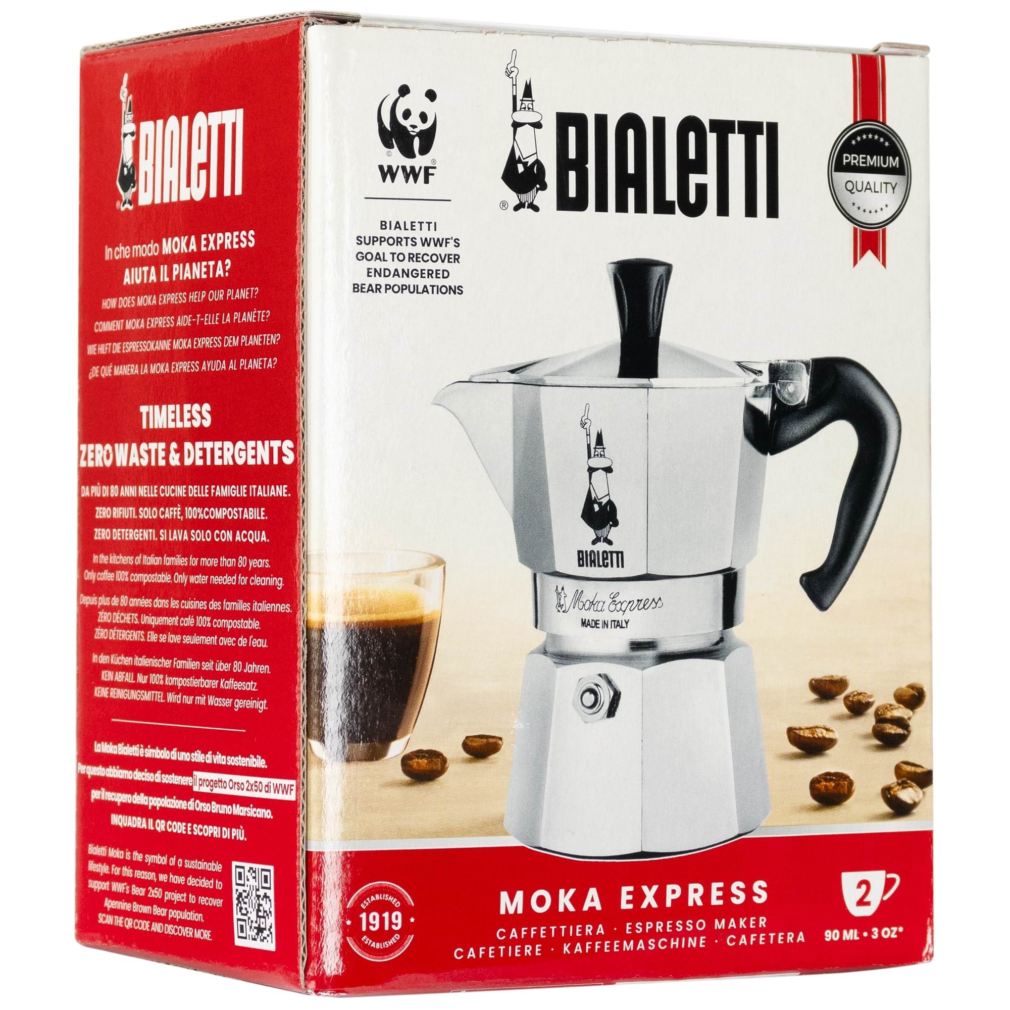 Bialetti Moka Express 2 cups Kaffemaskine Sølv 0001168