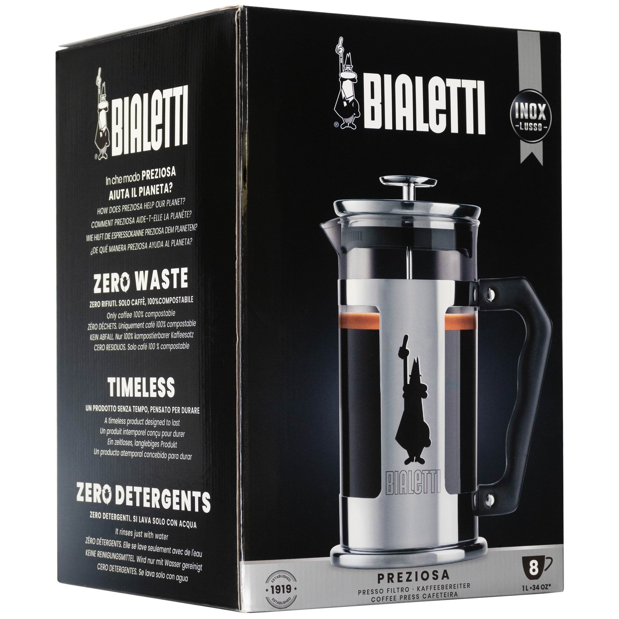 Bialetti Preziosa 8 cups/1000 ml Kaffemaskine Transparent 3130