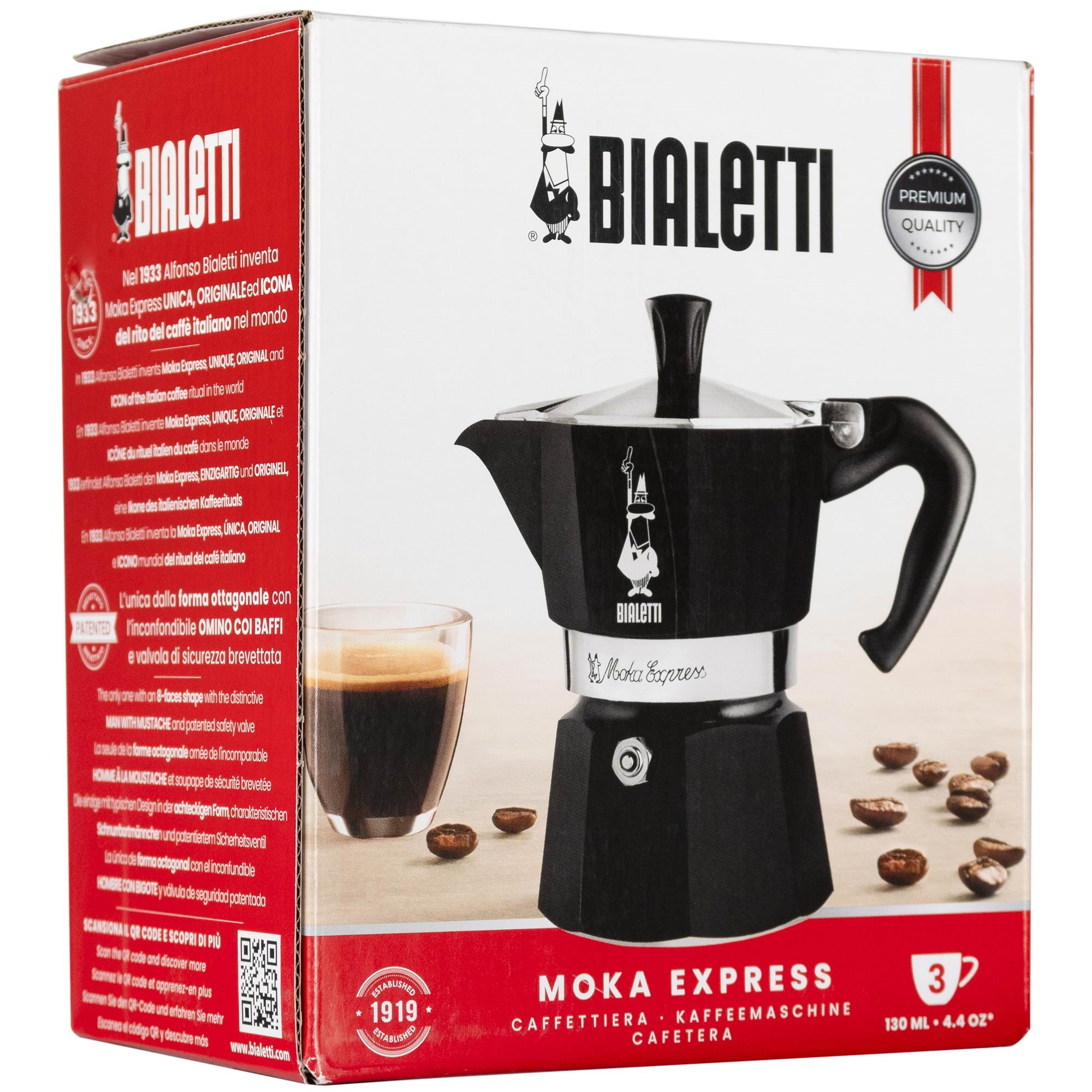 Bialetti Moka Express 3 cups Kaffemaskine Sort 4952