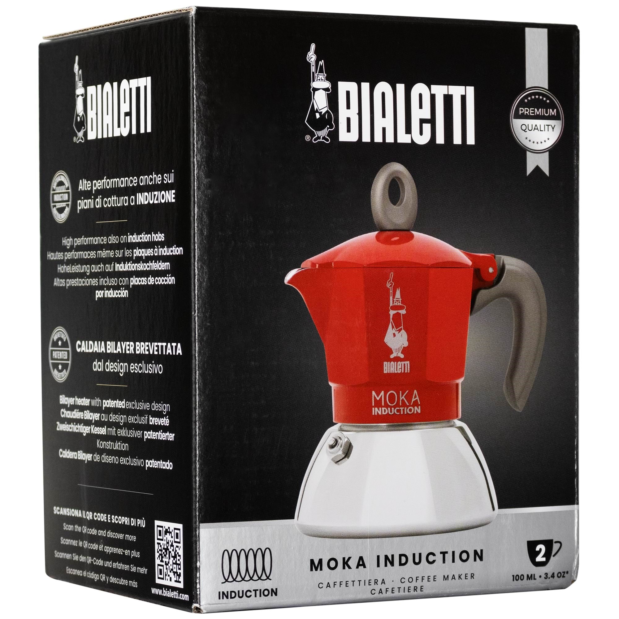 Bialetti Moka Induction 2.0 - 2 cups Kaffemaskine Rød 6942