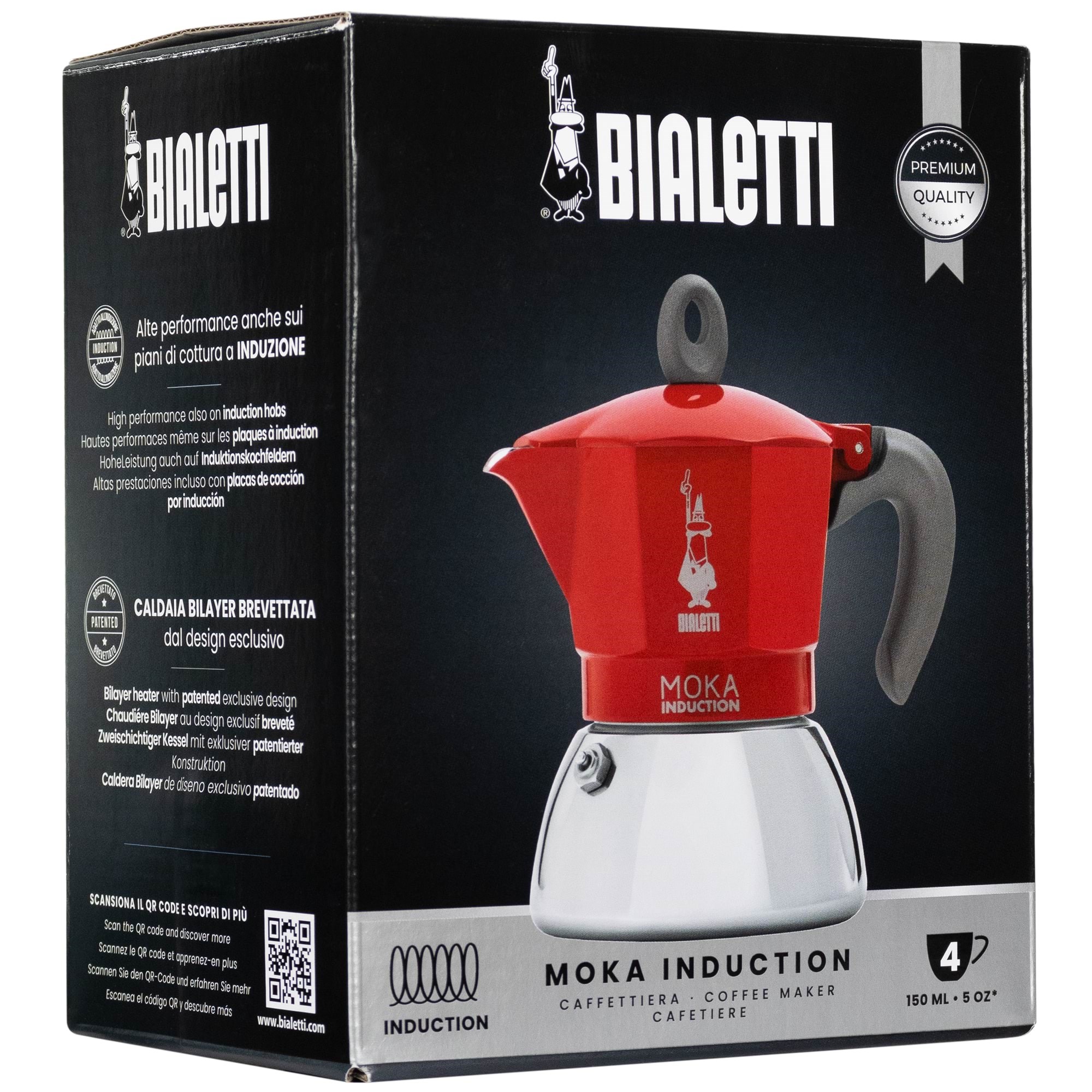 Bialetti Moka Induction 2.0 - 4 cups Kaffemaskine Rød 6944