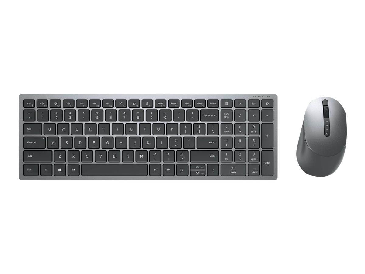 Dell Multi-Device Wireless - Tastatur & Mus sæt - Nordisk - Grå Tastatur KM7120W-GY-PNN