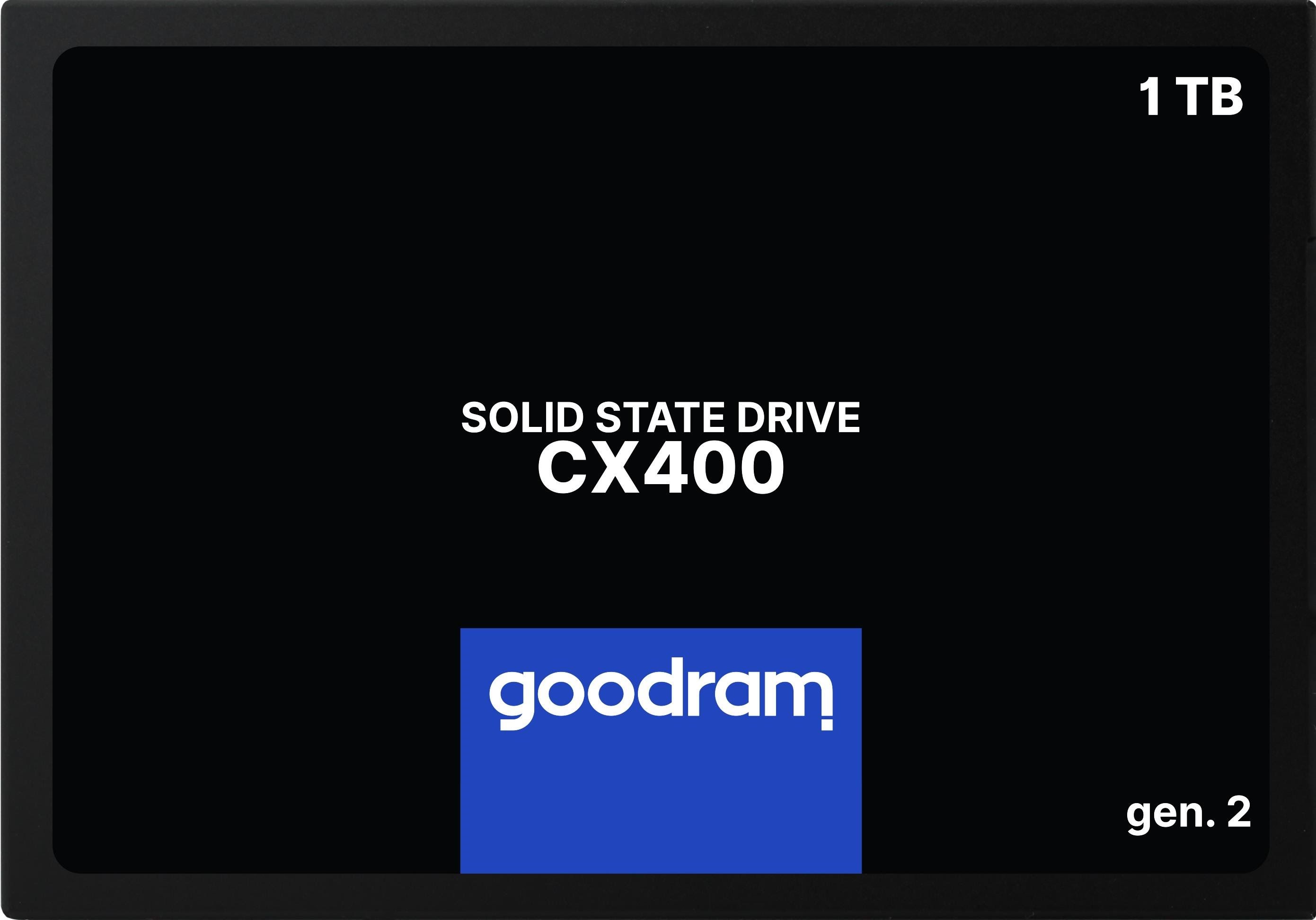 GOODRAM CX400 Gen. 2 SSD - 1TB - 2.5" - SATA-600 Ssd Harddisk Sort SSDPR-CX400-01T-G2